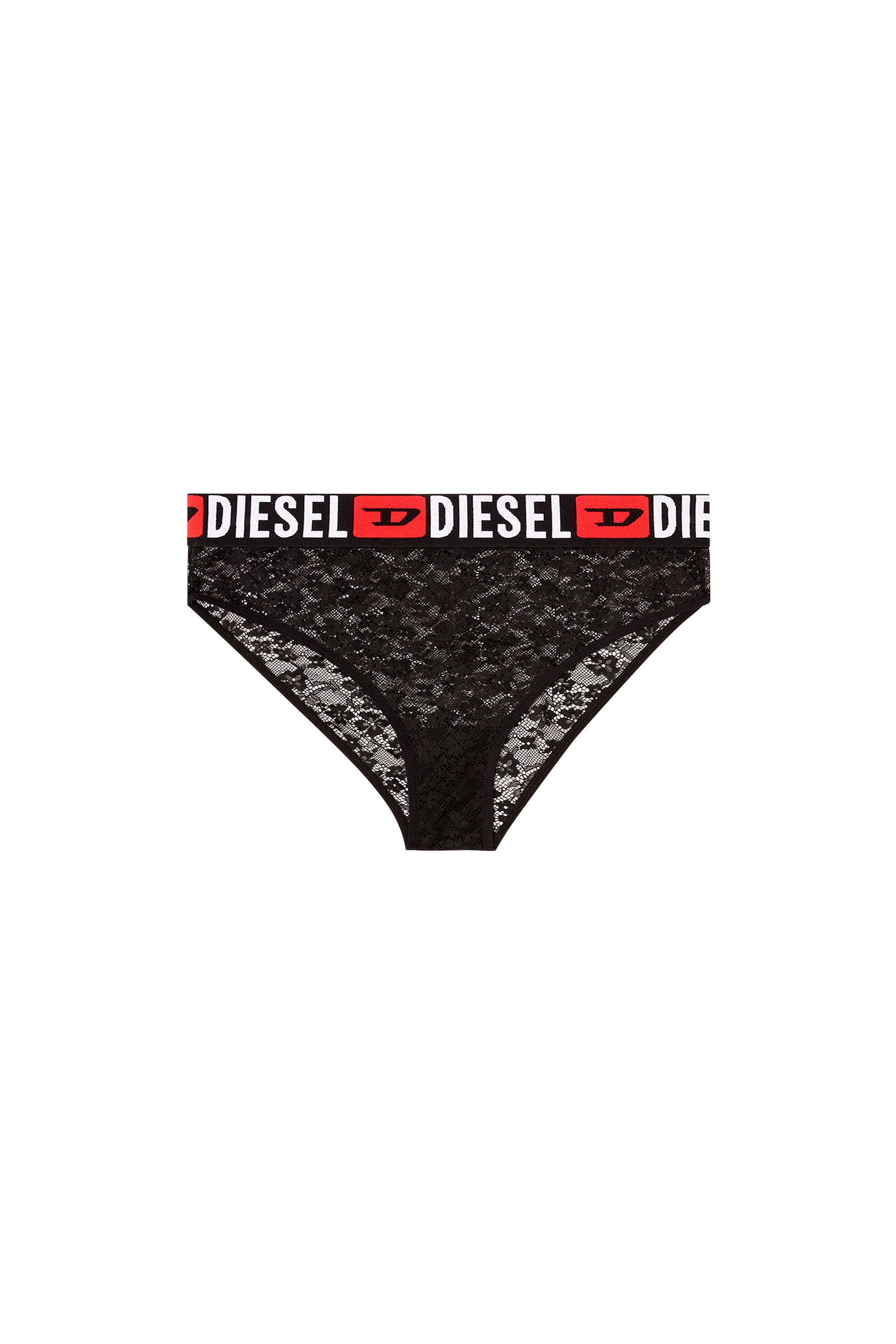 Diesel - SAM-D-CORE, Braguitas de encaje de nailon con el logotipo de Diesel Mujer in Negro - 2