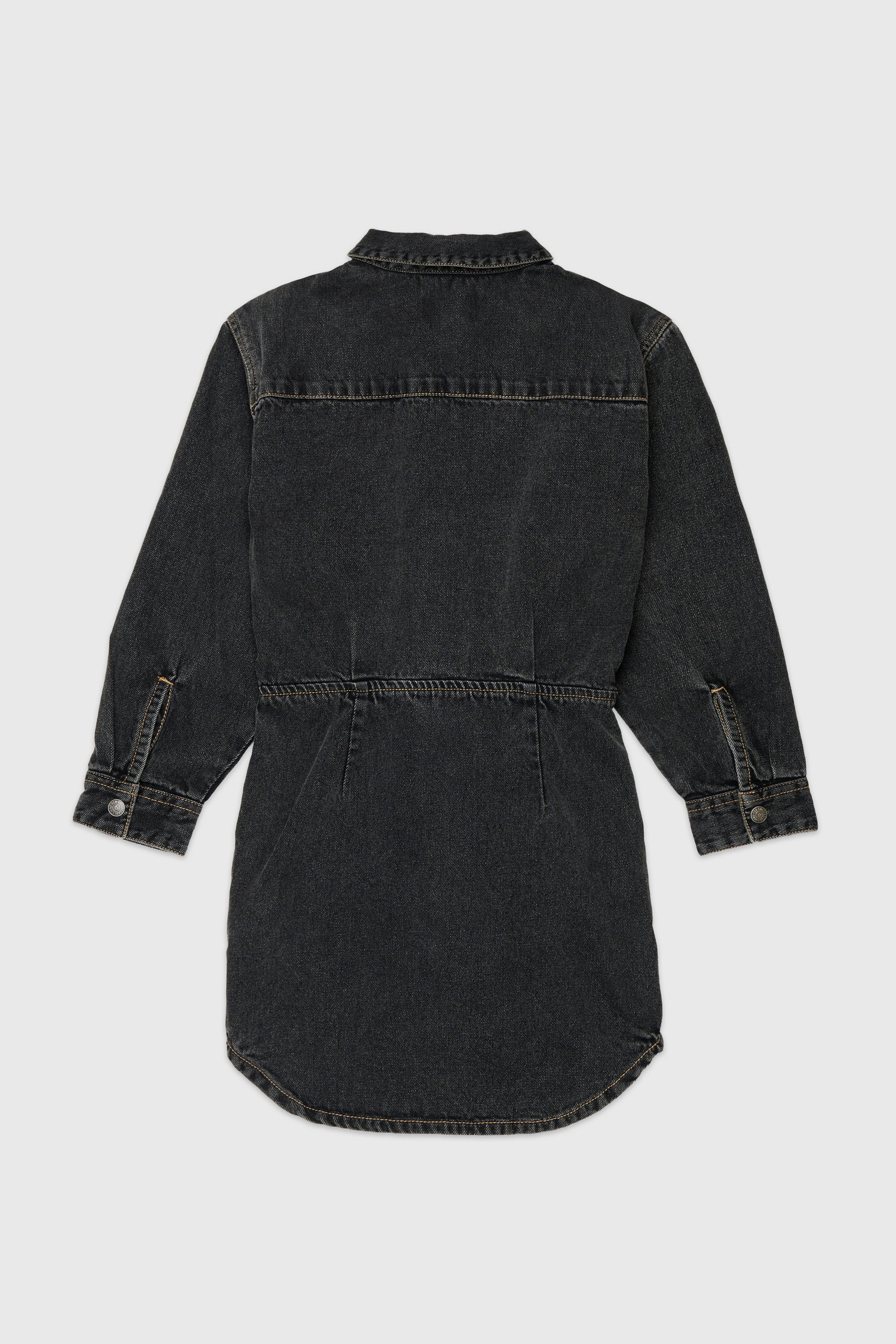 Diesel - DESUSY, Vestido camisero denim con cintur&oacute;n anudado a la cintura Mujer in Negro - 2