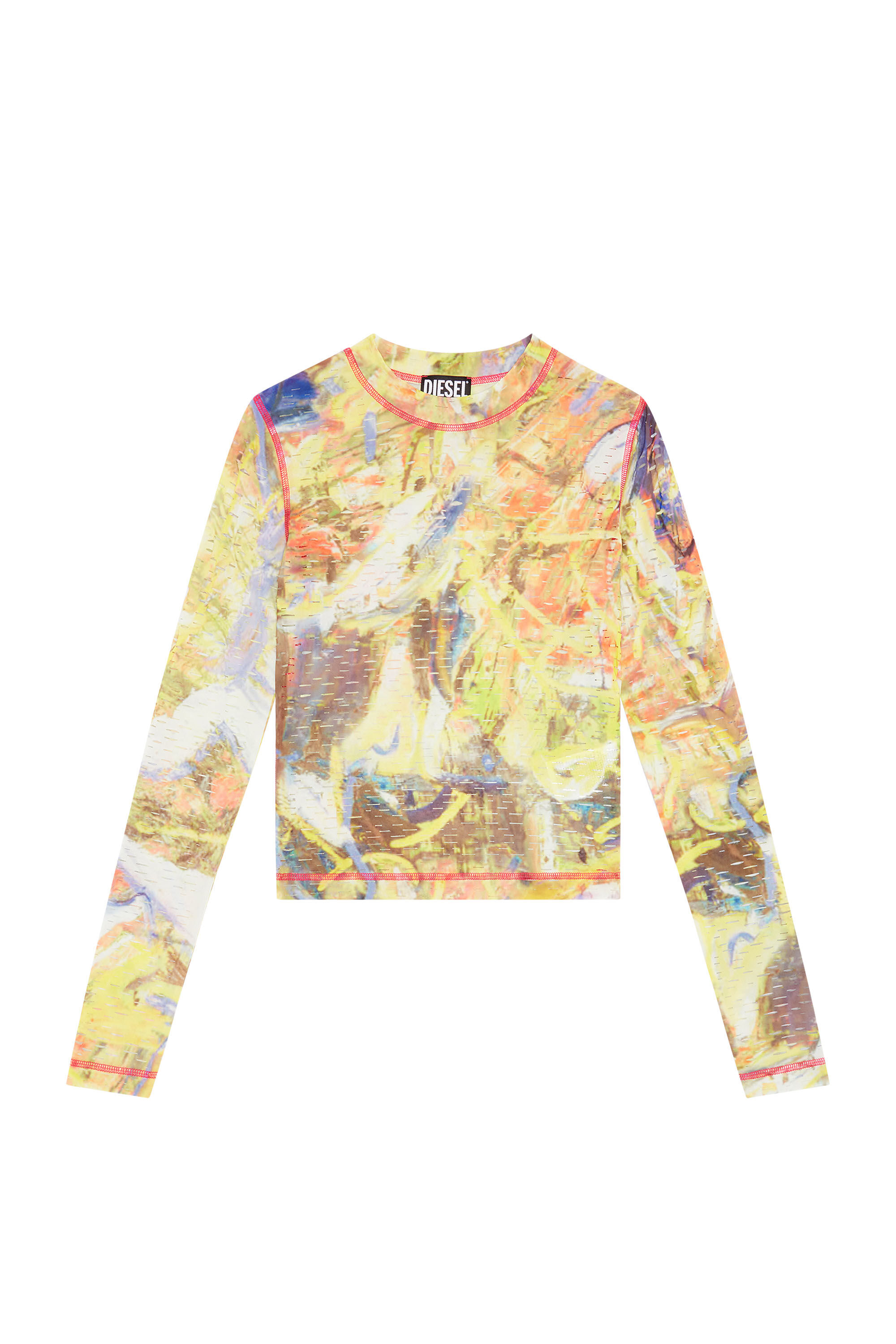 Diesel - T-CLADDY, Top cortado con láser con estampado abstracto Mujer in Multicolor - 2