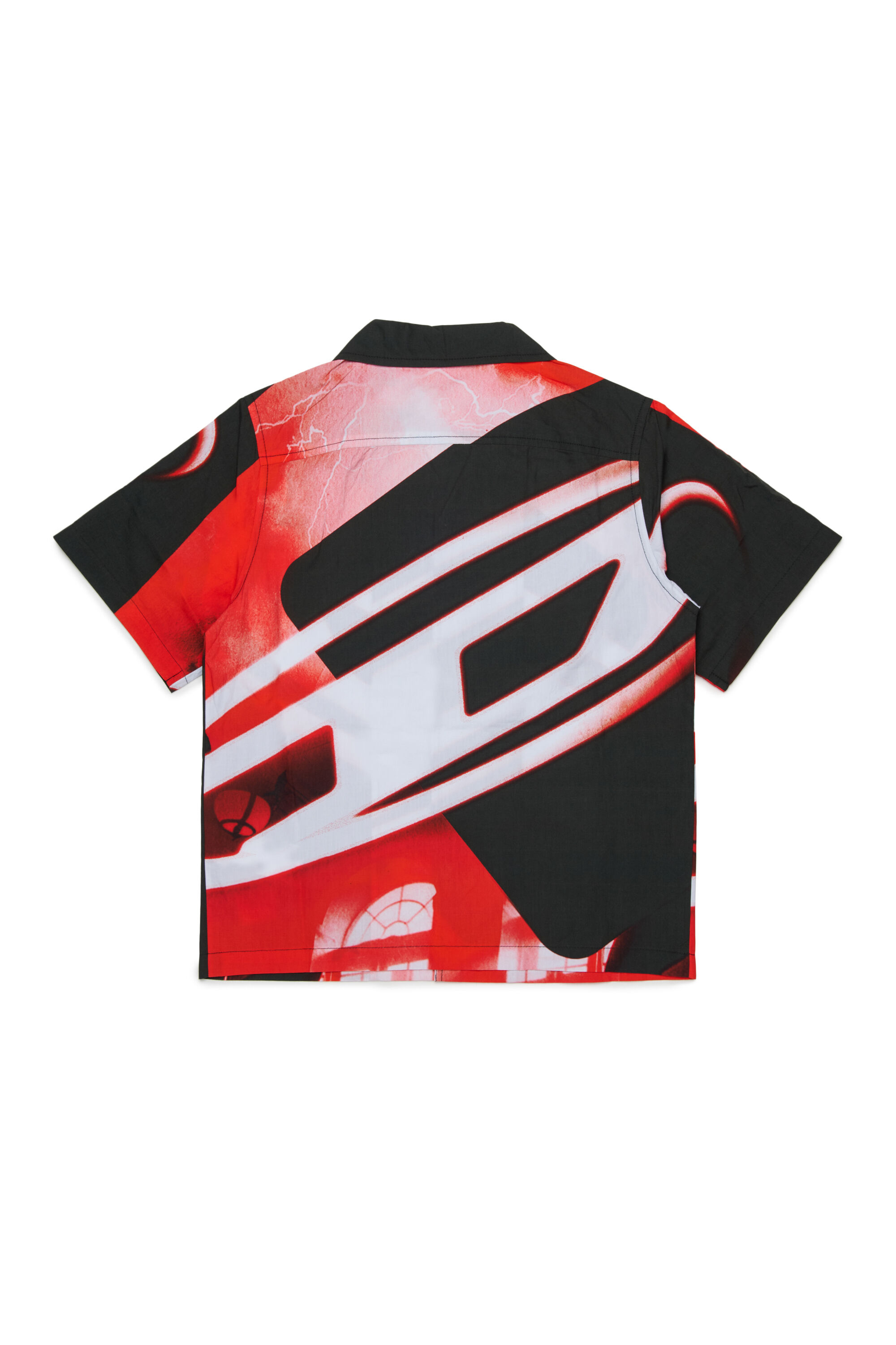 Diesel - MCIOND, Camisa de algod&oacute;n con estampado difuminado por toda la prenda Hombre in Negro - 2