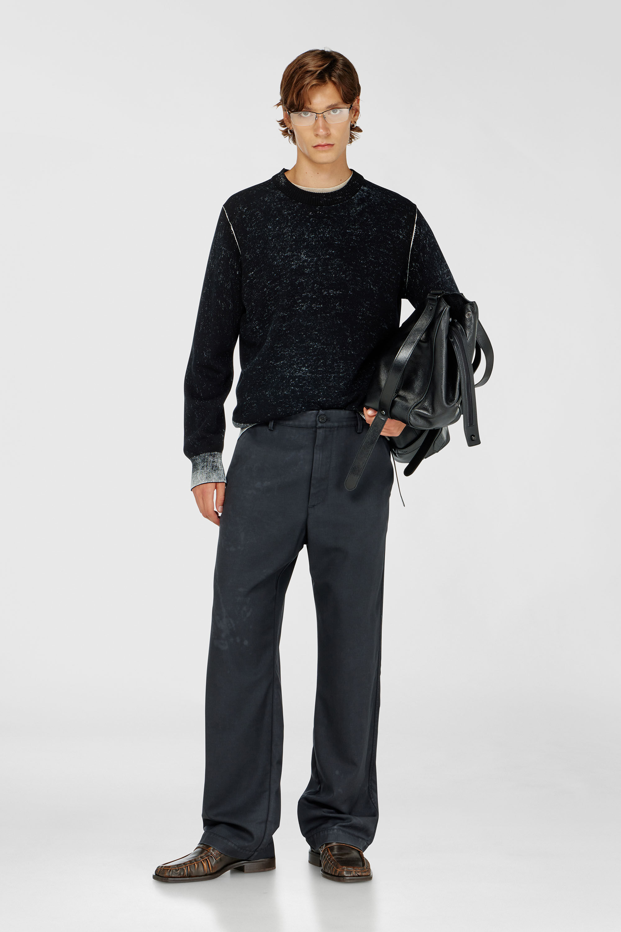 Diesel - K-LARENCE-B, Jersey de algod&oacute;n con estampado invertido Hombre in Negro - 1