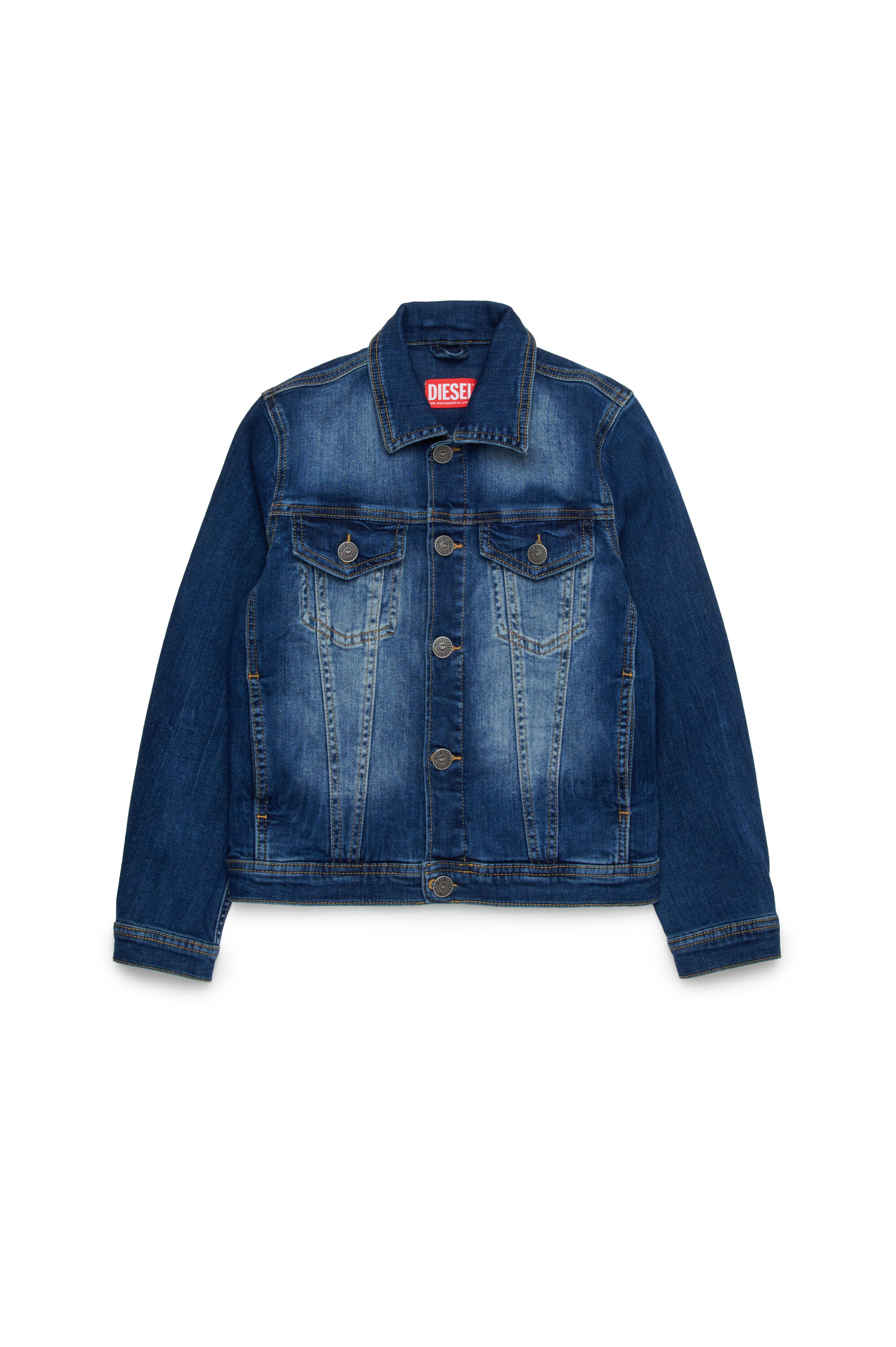 Diesel - JNHILL, Chaqueta trucker en denim rip&repair Hombre in Azul marino - 1