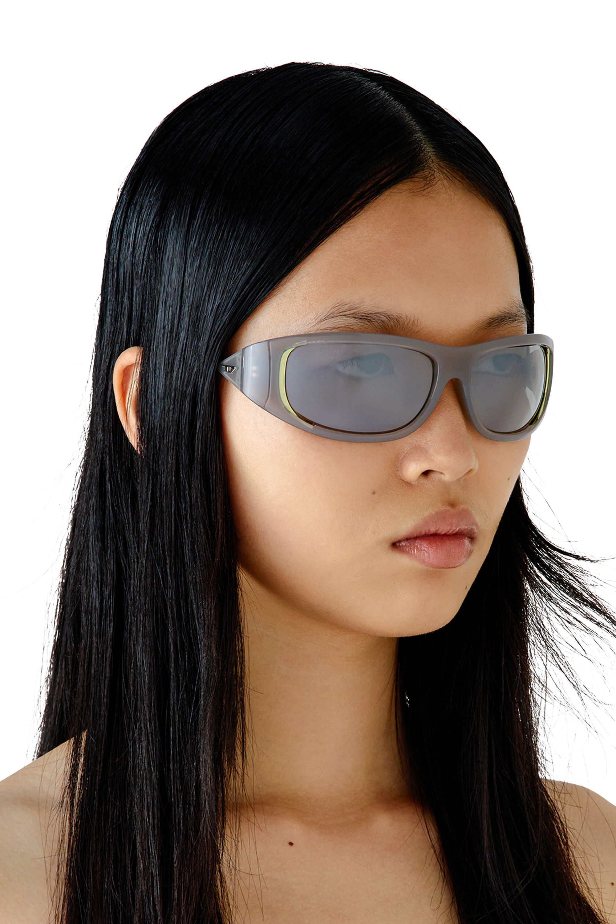 Gafas con estilo envolvente Mujer Gris Diesel
