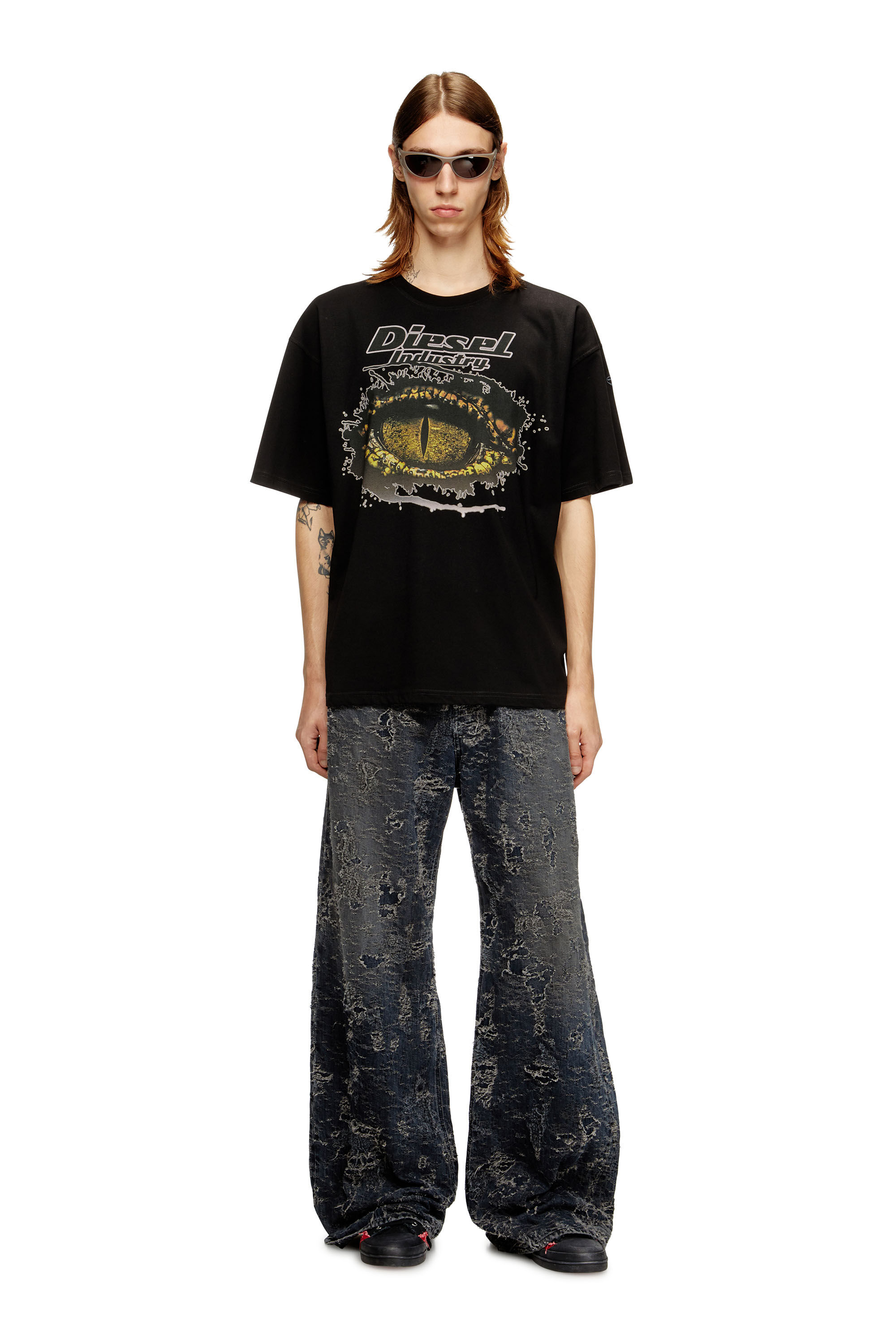 Diesel - T-BOXT-T25, Camiseta de algodón con estampado digital Hombre in Negro - 1