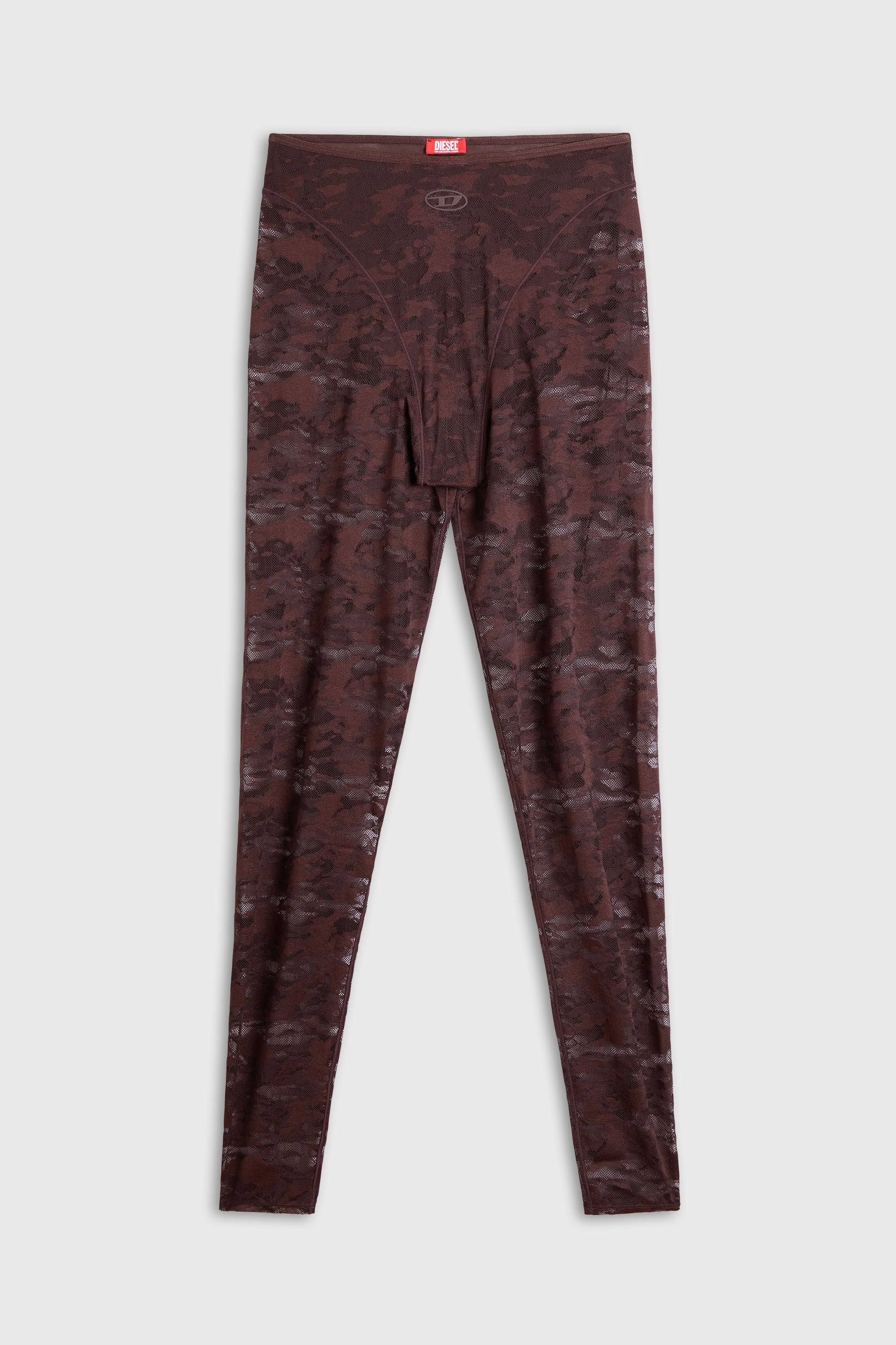 Diesel - HAYLEY-UTLT, Leggings de encaje de nailon camouflage Mujer in Marr&oacute;n - 2