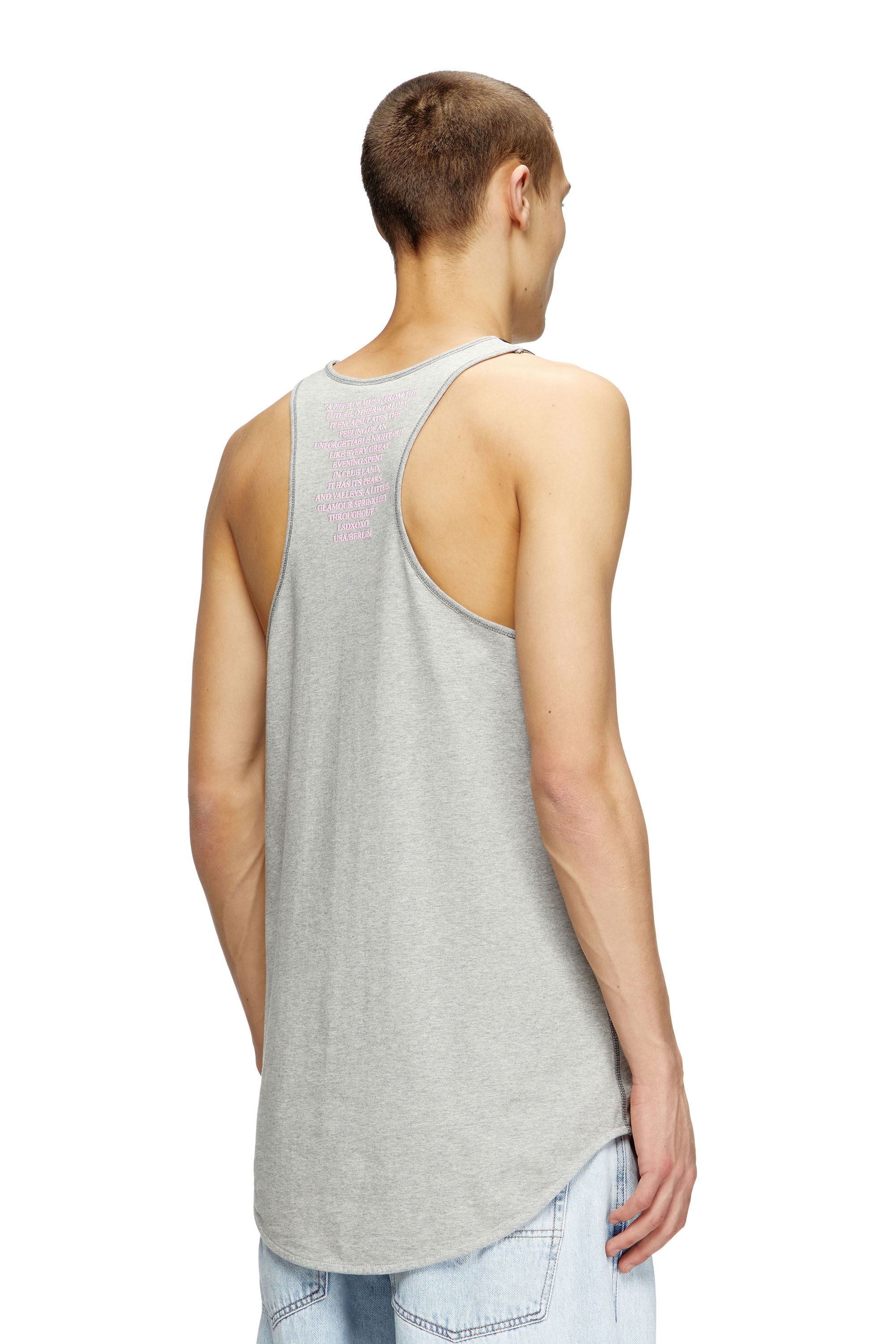 Diesel - T-SHAN, Camiseta de tirantes con estampado de letras de canciones Unisex in Gris - 4