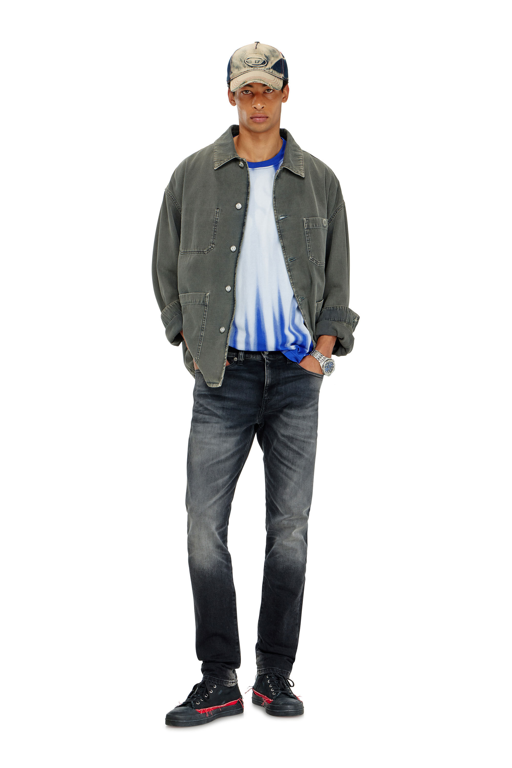 Diesel - Slim Jeans 2019 D-Strukt 09P38 Hombre, Negro/Gris oscuro - 1