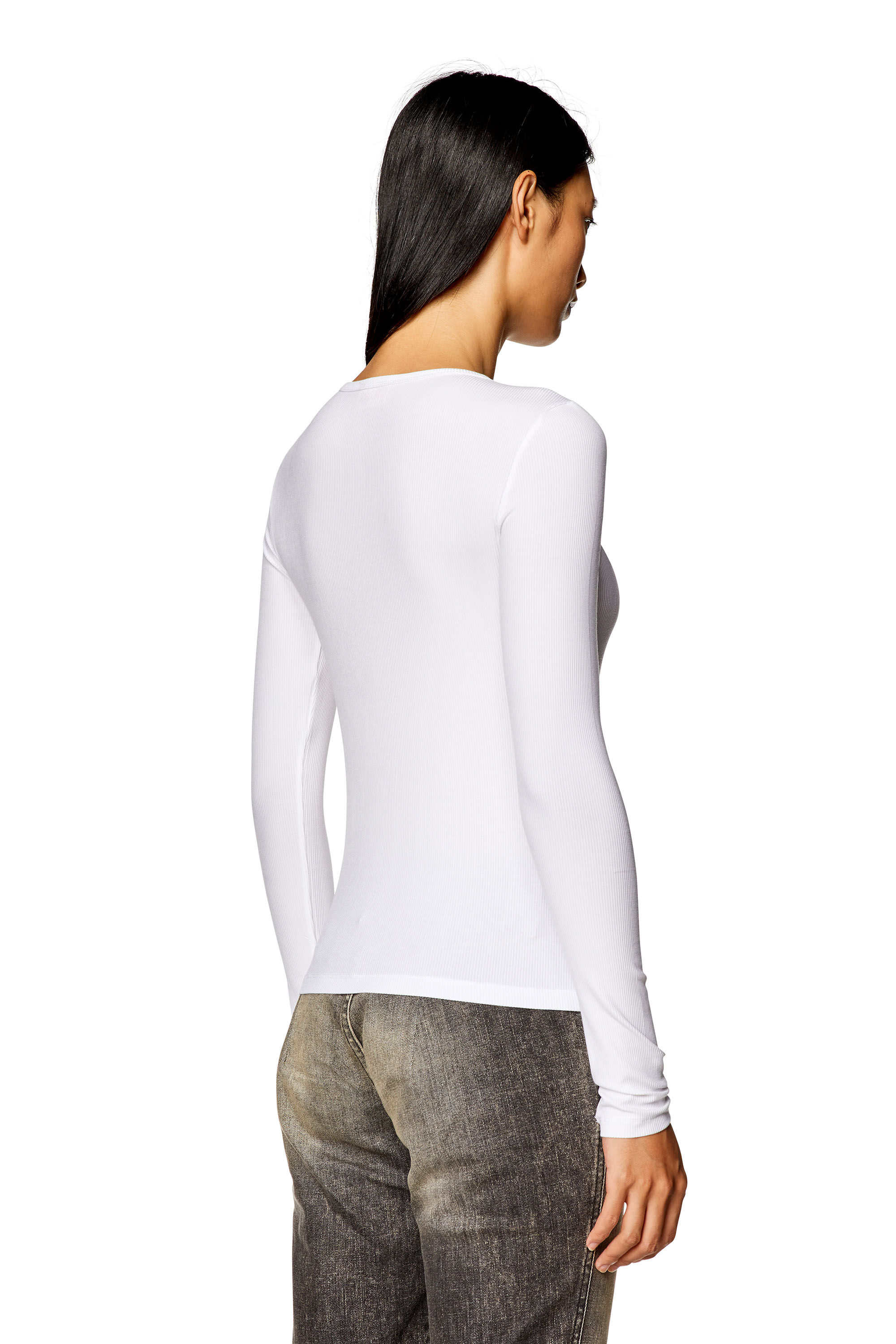 Diesel - T-MATIC-LS, Woman Long-sleeve top with chain necklace in White - Image 4