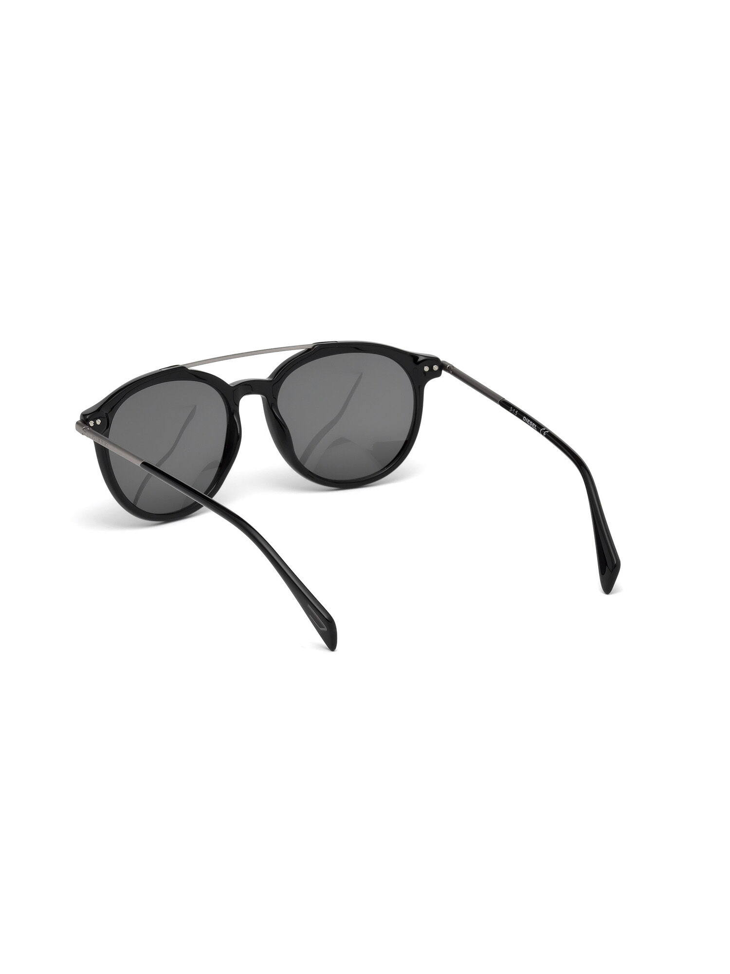 Diesel - DM0188, Gafas de estilo vintage con detalles metálicos Unisex in Negro - 2