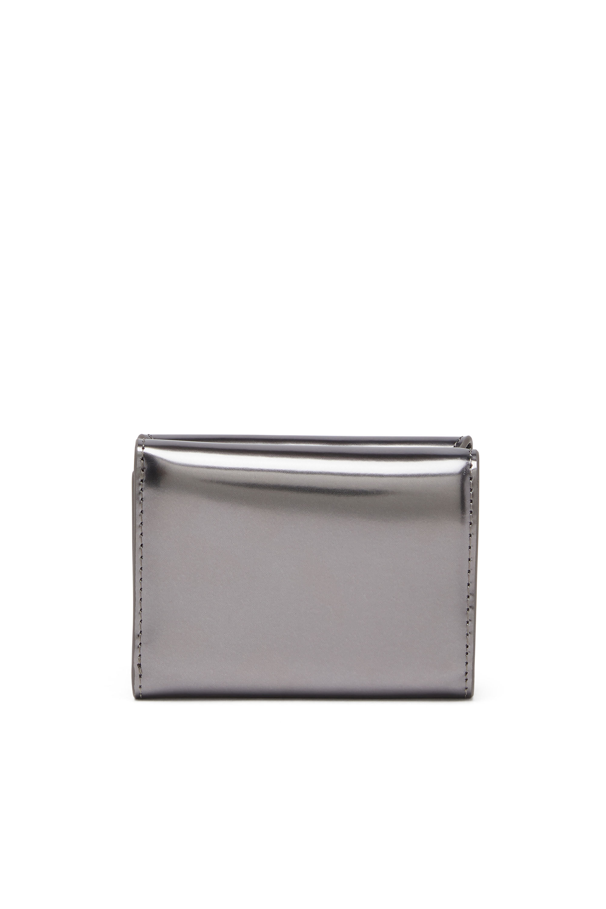 Diesel - 1DR TRI FOLD COIN XS II, Cartera que se pliega en tres de cuero espejado Mujer in Gris - 2