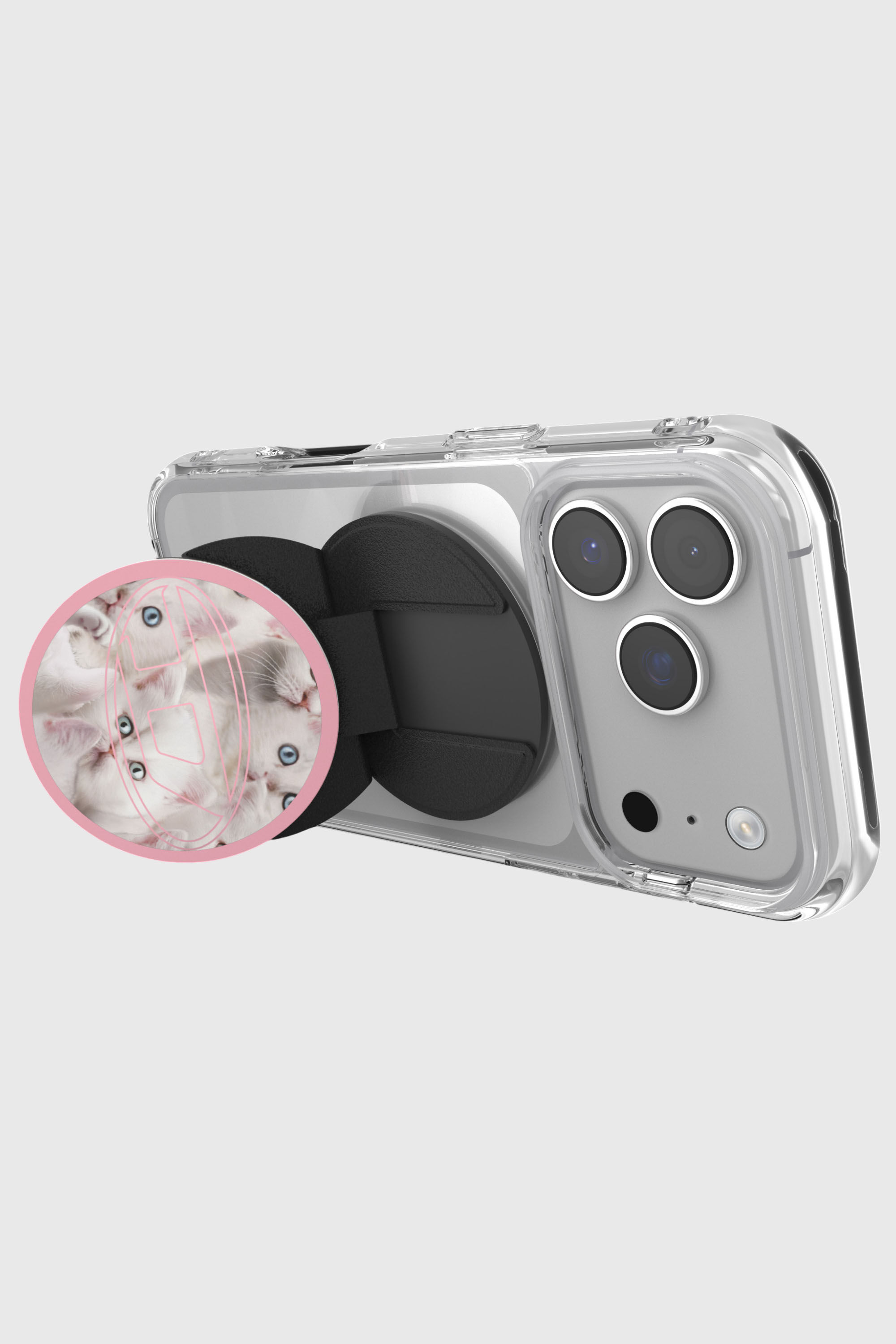 Diesel - 60452  GRIP CASE, Unisex's Oval D cats magsafe gripstand in Pink - 4