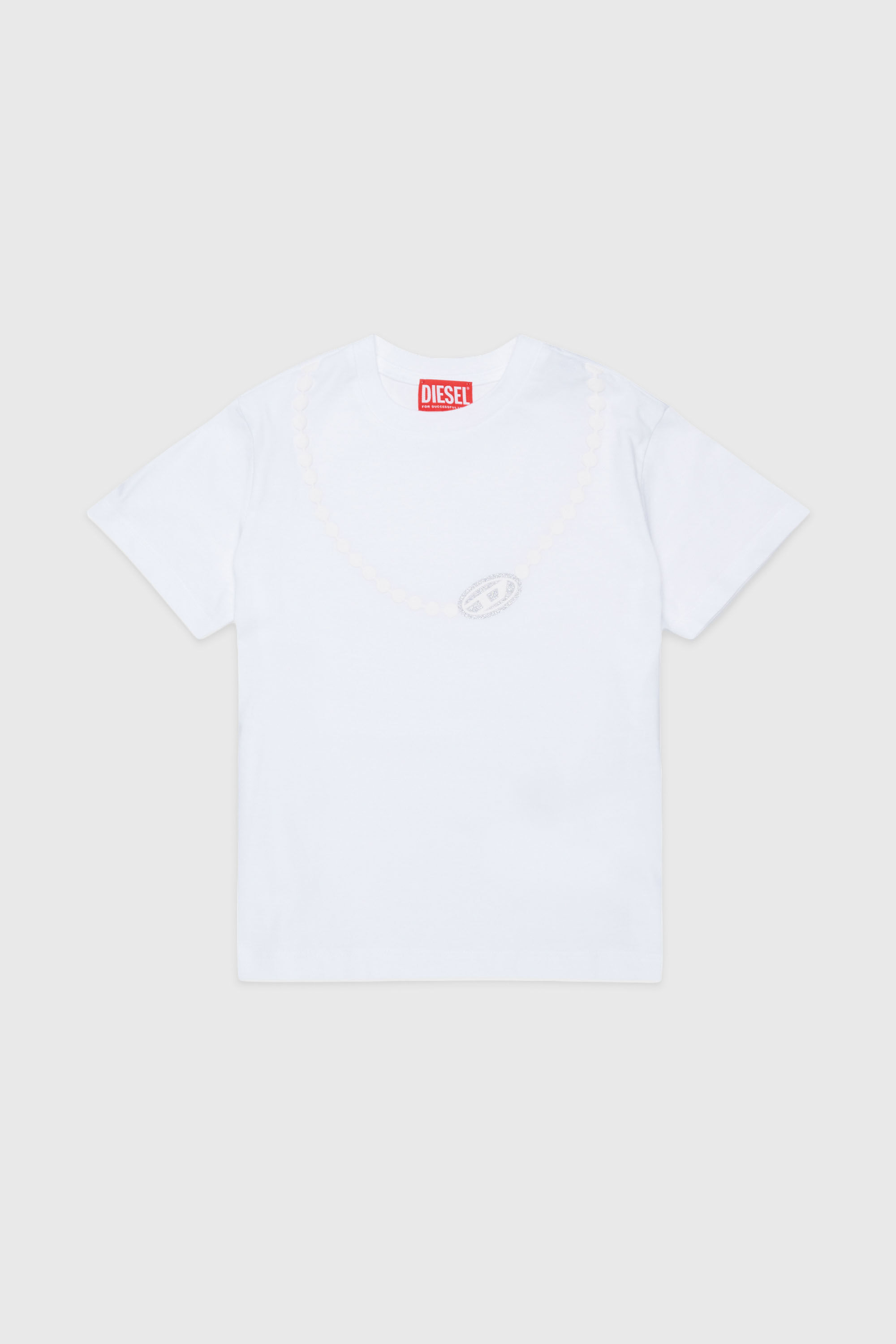 Diesel - TICLA, Camiseta de algod&oacute;n con estampado de collar Mujer in Blanco - 1