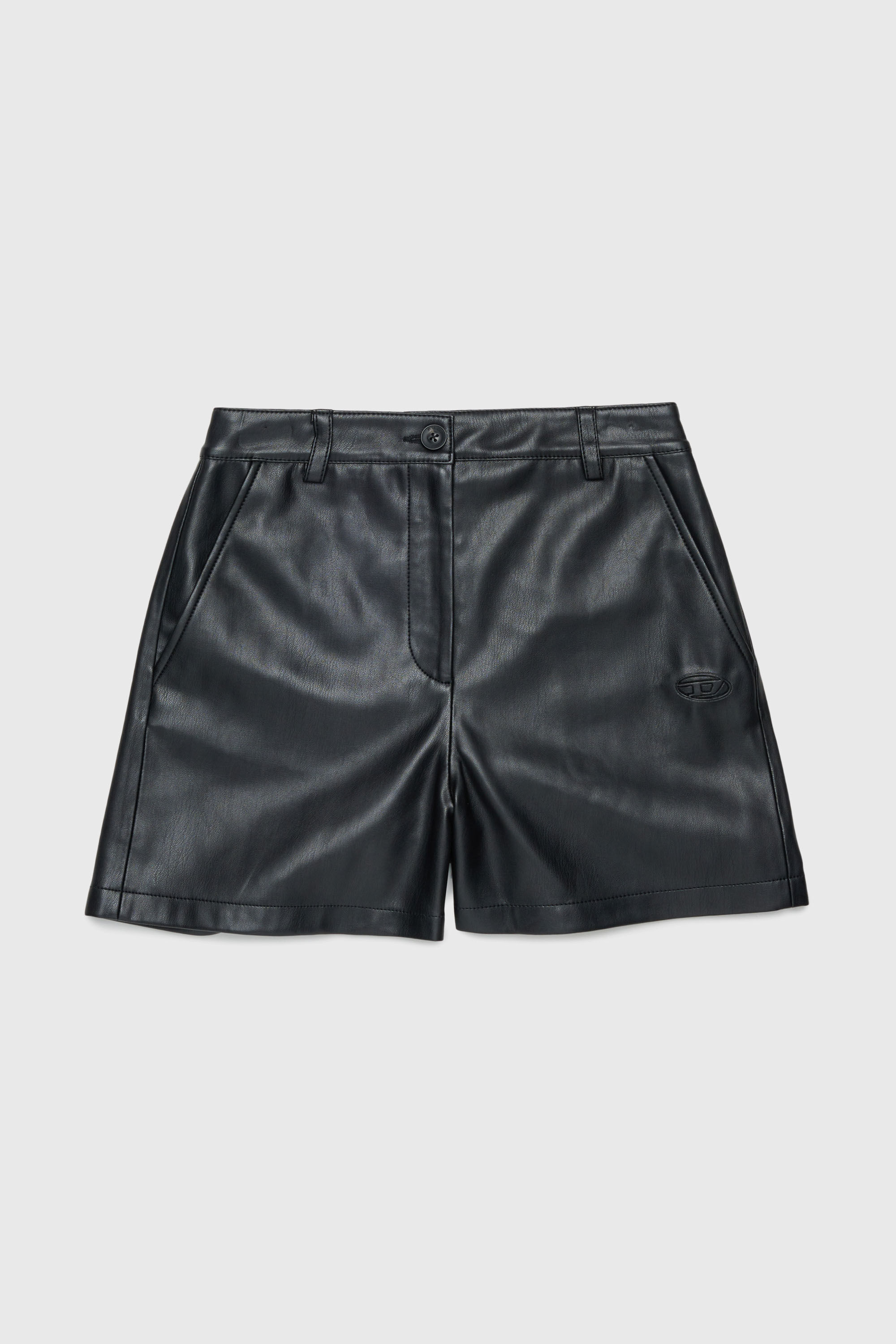 Diesel - PJENNY, Shorts de tejido revestido Mujer in Negro - 1