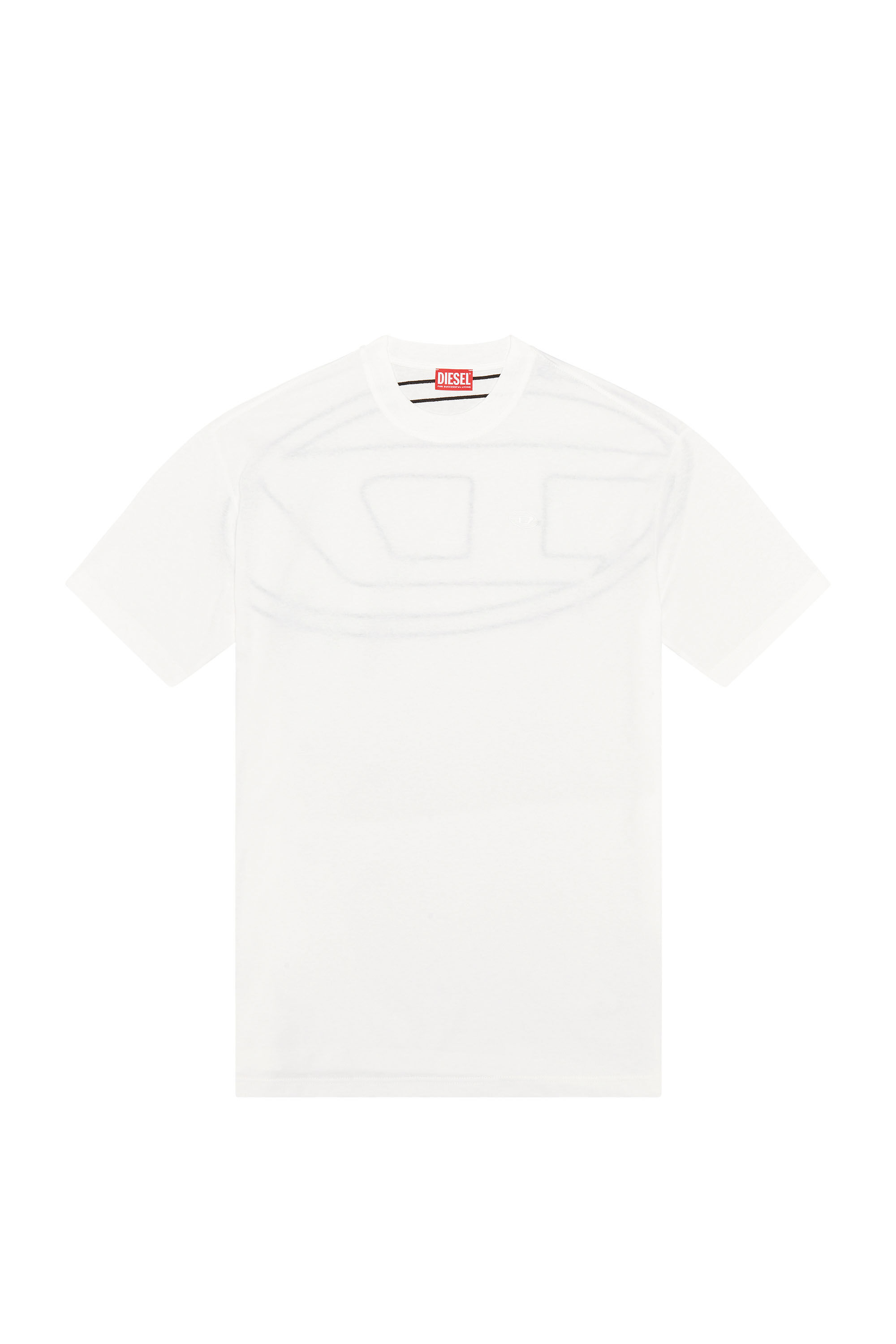 Diesel - T-BOGGY-MEGOVAL-D, Camiseta con bordado oval D grande Hombre in Blanco - 2