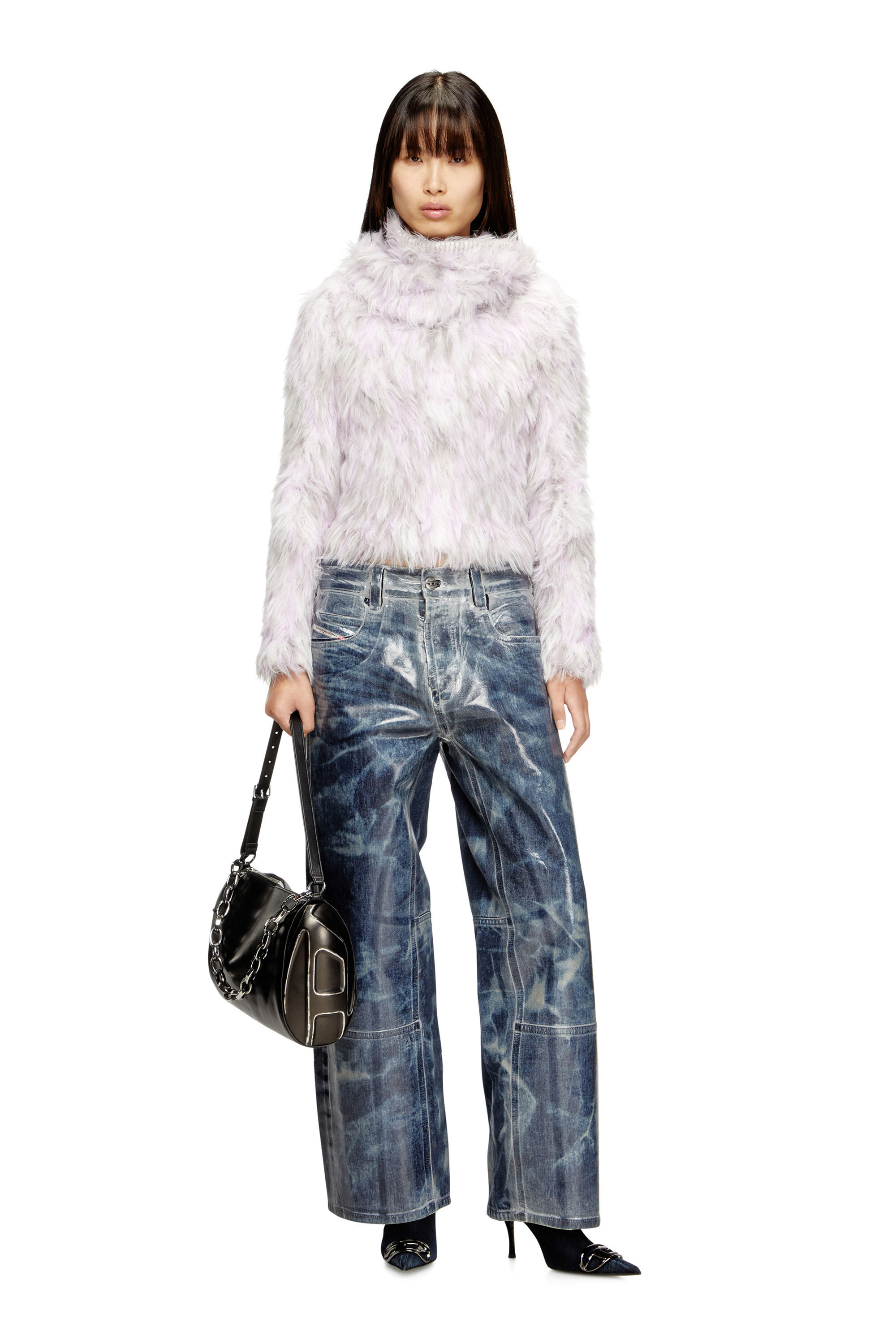 Diesel - M-ANNIKA, Jersey de punto jacquard peludo Mujer in Multicolor - 1