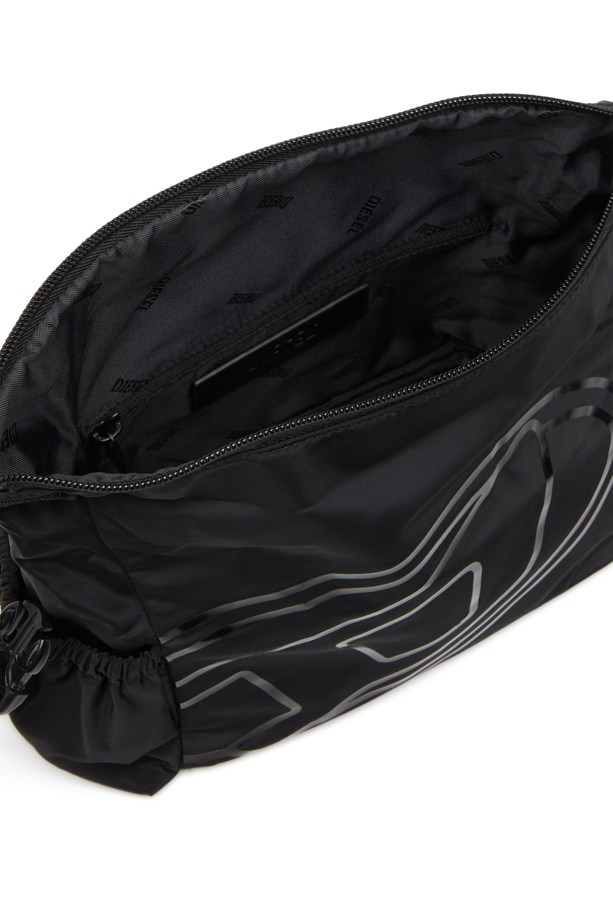 Diesel - DRAPE WASH BAG X, Neceser de nailon con estampado Oval D Hombre in Negro - 2