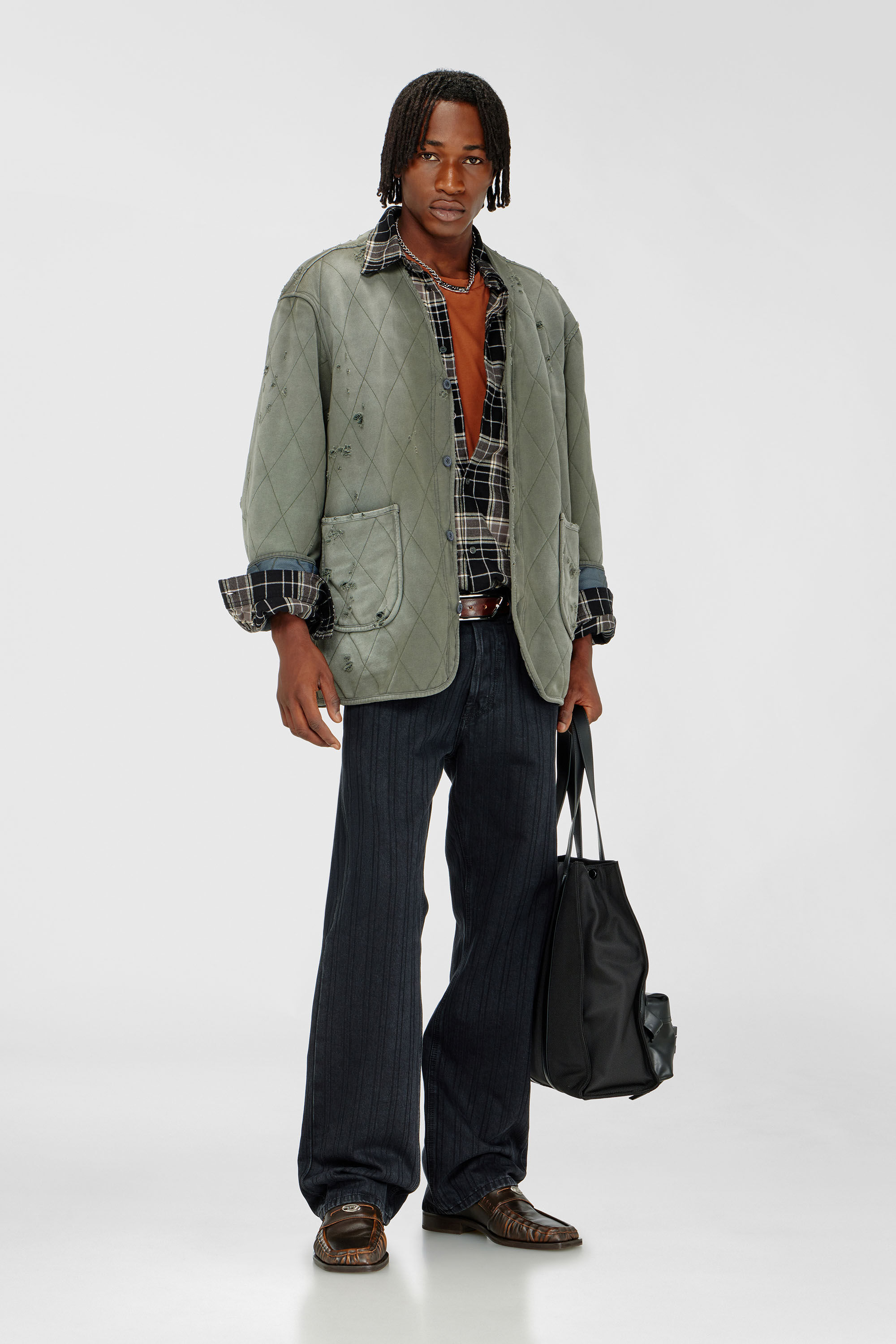 Diesel - Relaxed Jeans 1980 D-Eeper 09Q12 Hombre, Negro/Gris oscuro - 1