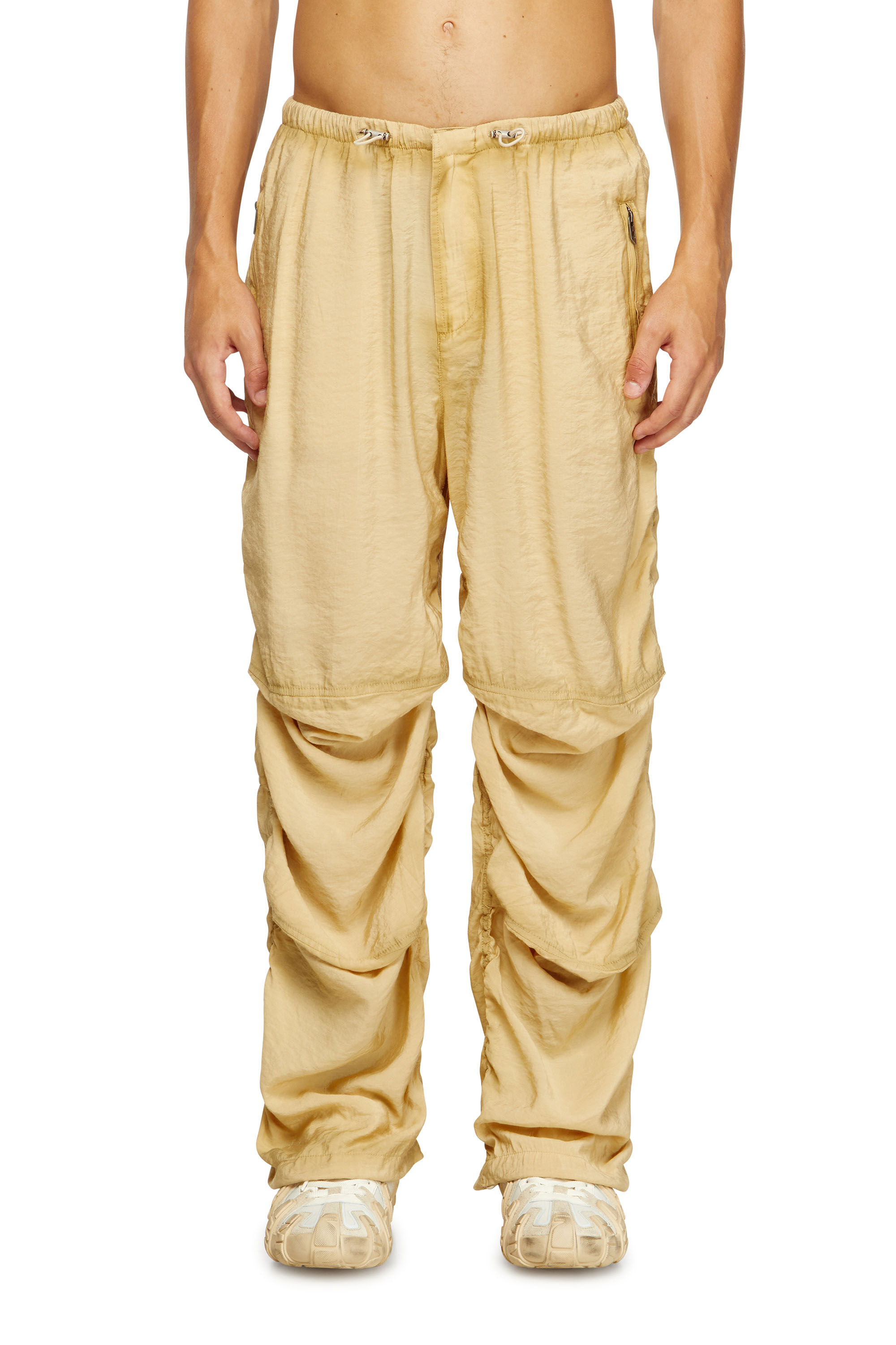Diesel - P-DAILY, Pantalones utility en tela ligera y arrugada Hombre in Beige - 3