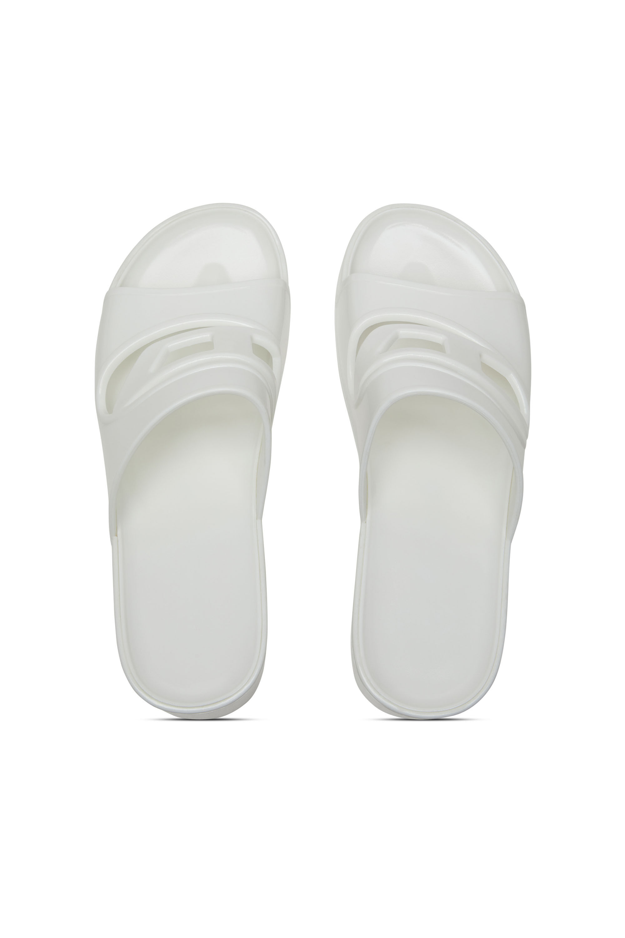 Diesel - SA-BONNIE, Sa-Bonnie-Chanclas de goma con tacón y logotipo troquelado Mujer in Blanco - 4