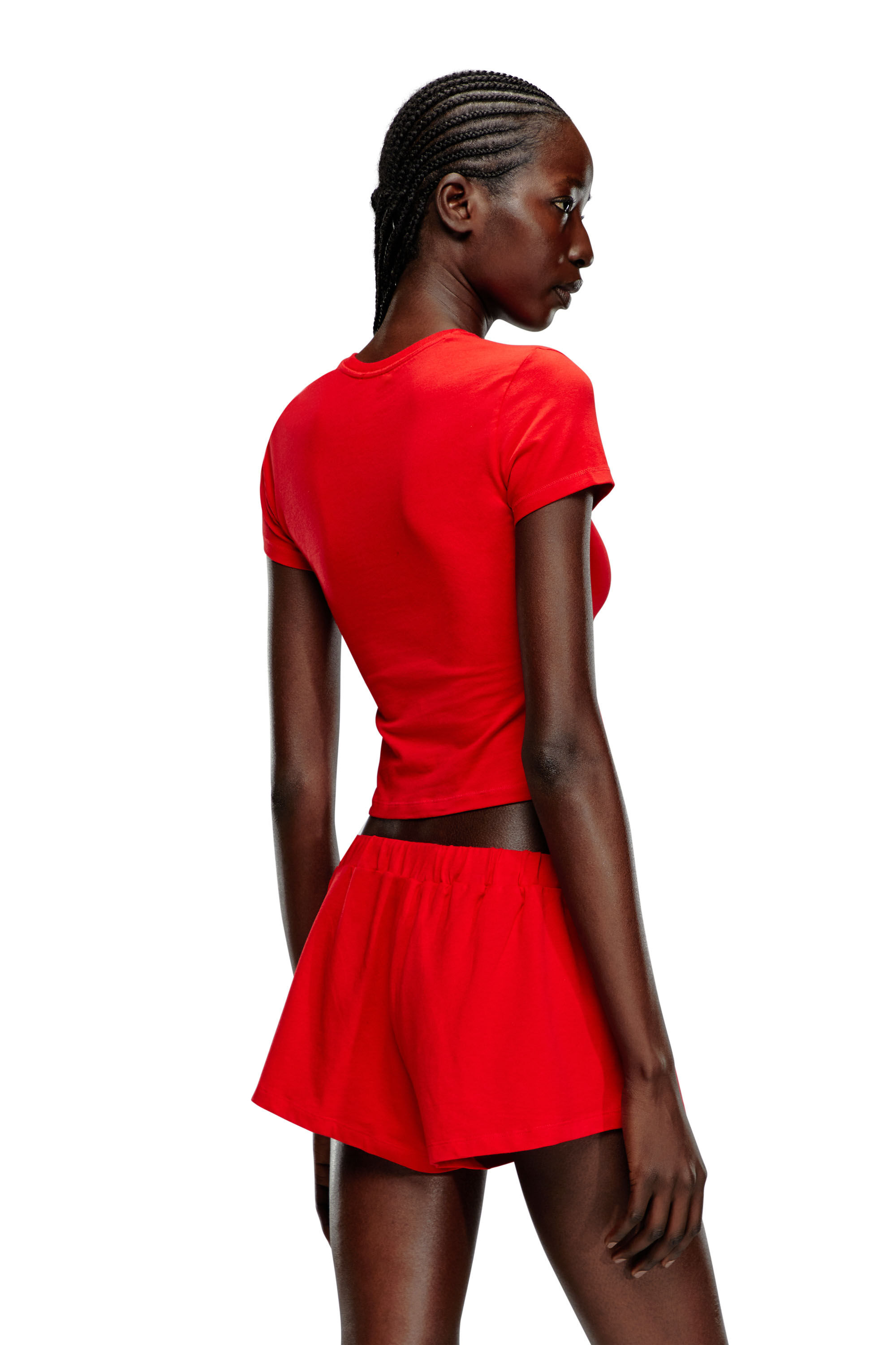 Diesel - UFSET-SYLVIE, Woman Pyjama set in stretch cotton in Red - Image 4