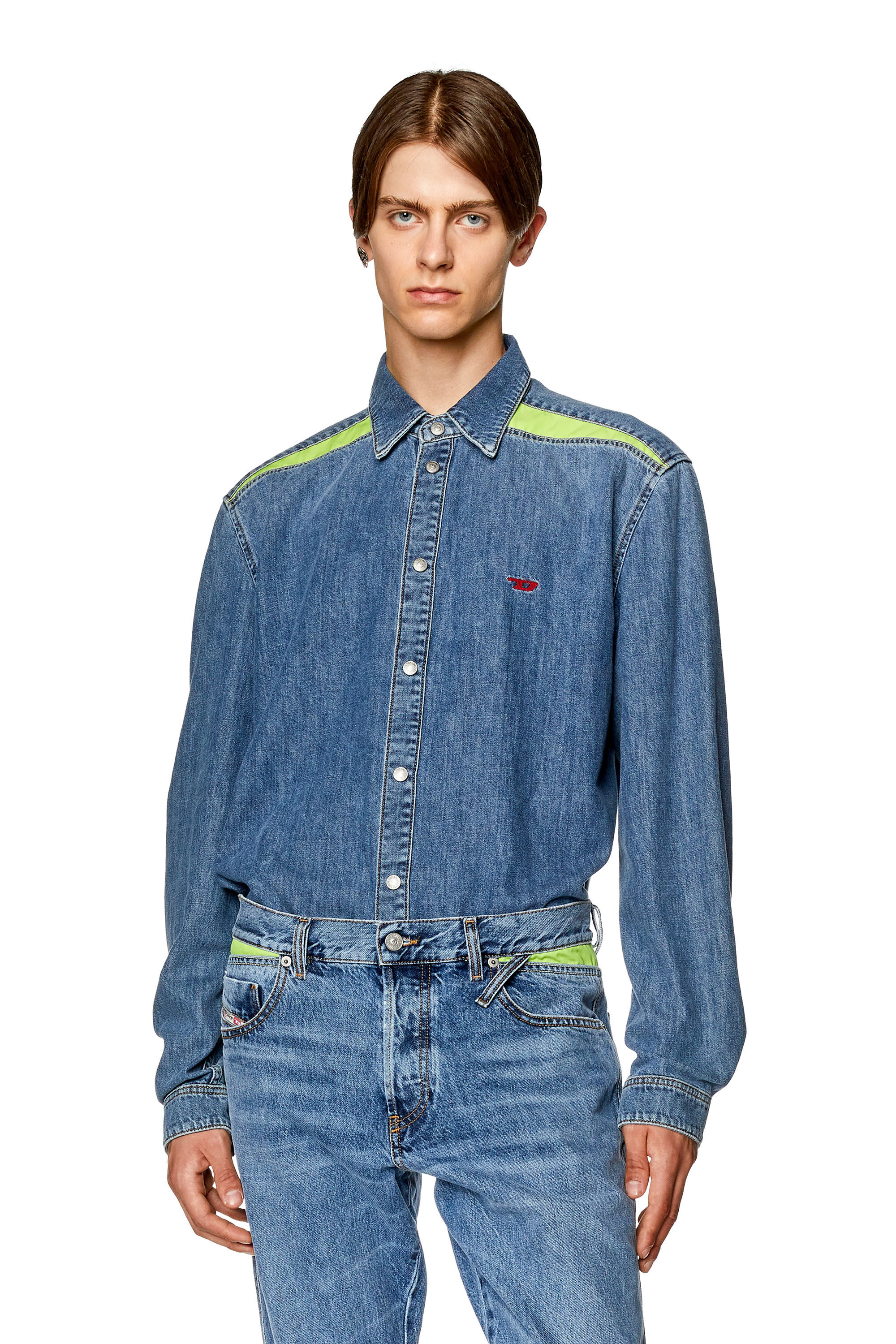 Camisa de denim con detalles en contraste Hombre D SIMPLY RS S
