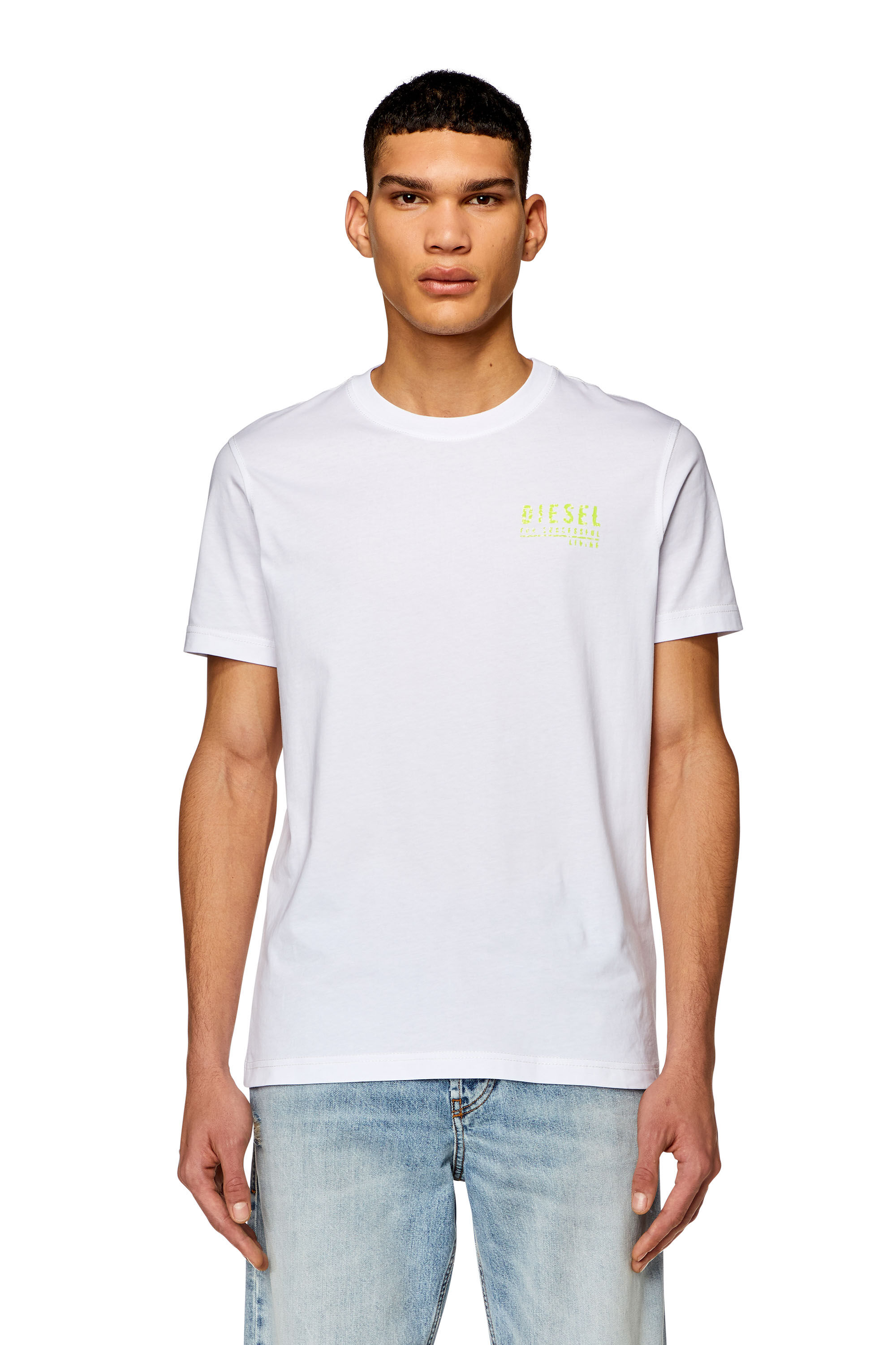 【DIESEL】Diegor K72 Short Sleeve T-Shirt 半袖 Men's T-shirt with mottled logo print | White | Diesel