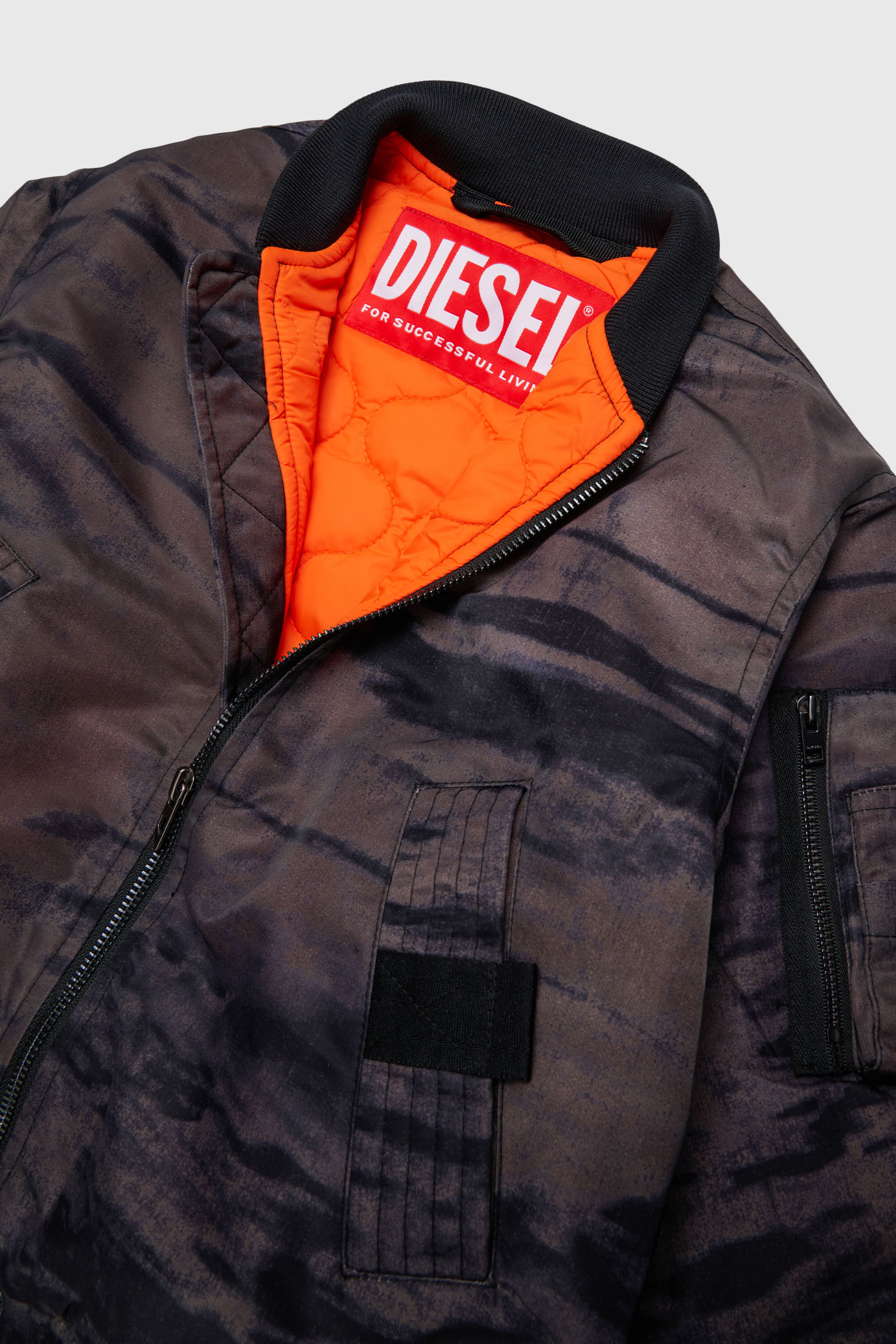 Diesel - JAKEPSDLBZ, Chaqueta bomber de nailon con forro acolchado Hombre in Verde - 3