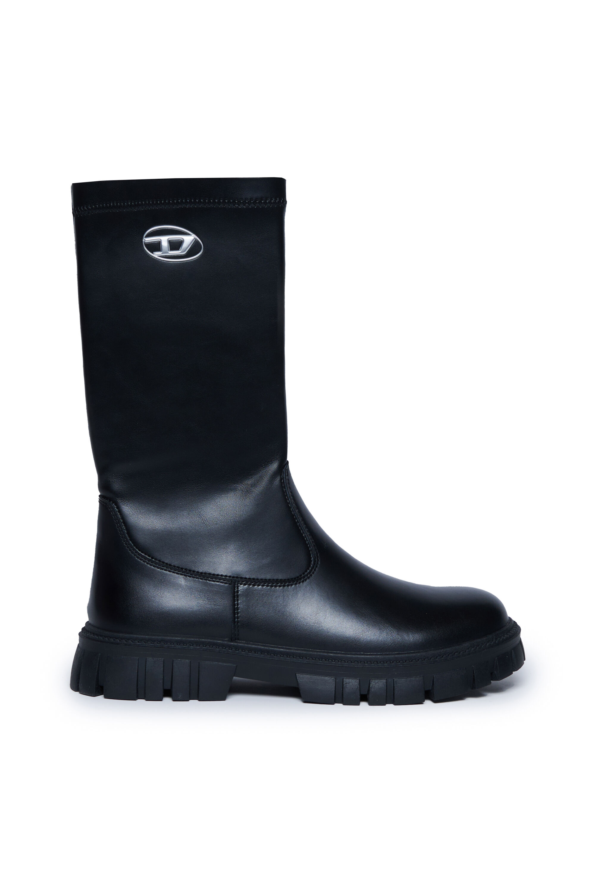 Diesel - D-HAMMER KNT, Botas de cuero hasta la rodilla Unisex in Negro - 1