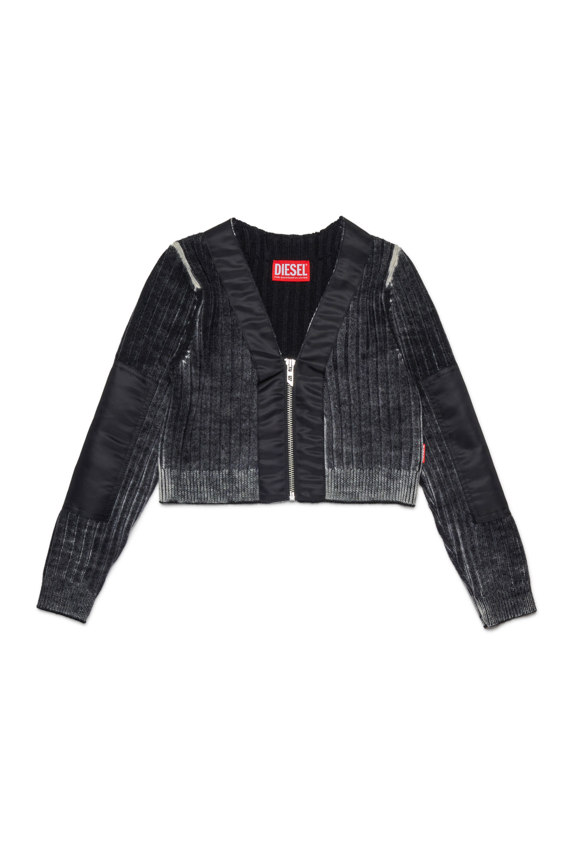 Diesel - KMASERA, Suéter de lana con cremallera frontal Mujer in Negro - 1