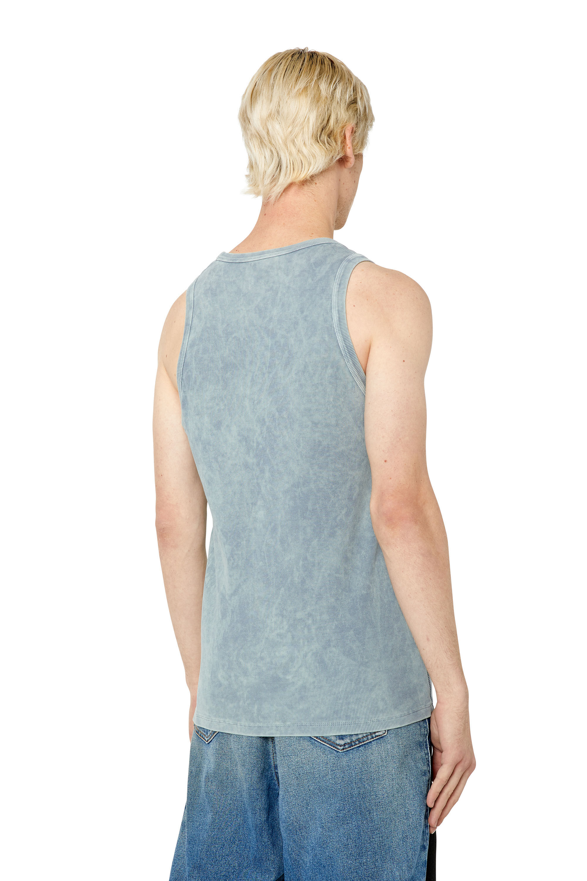 Diesel - T-WISTY-G1, Camiseta sin mangas lavada al ácido con parche con logotipo Hombre in Gris - 4