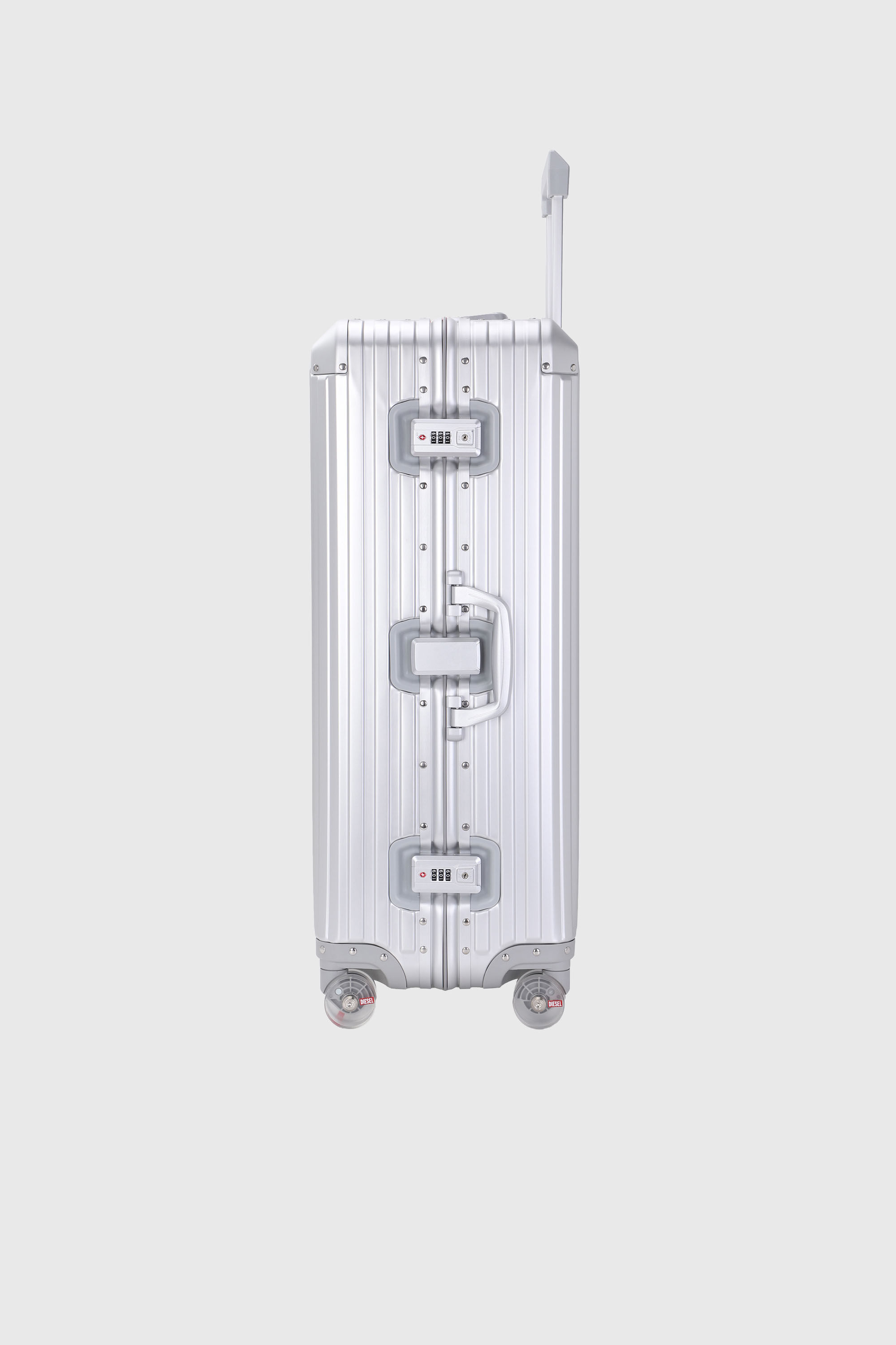 Diesel - DIESEL ALUMINUM TROLLEY- DSL002, Unisex's Aluminum suitcase size L in Silver - 4