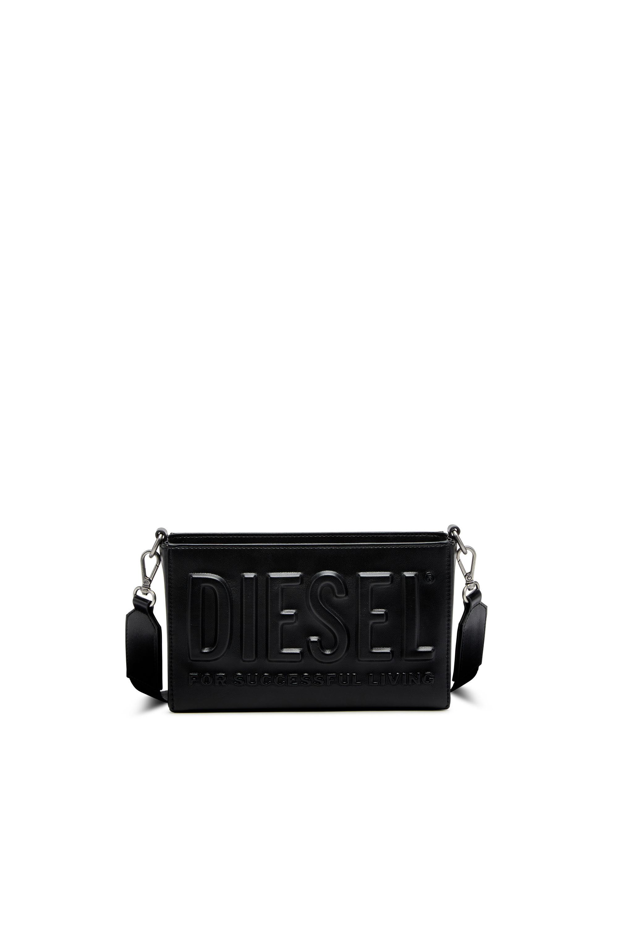Men's Dsl 3D-PU camera bag with embossed logo | Black | Diesel