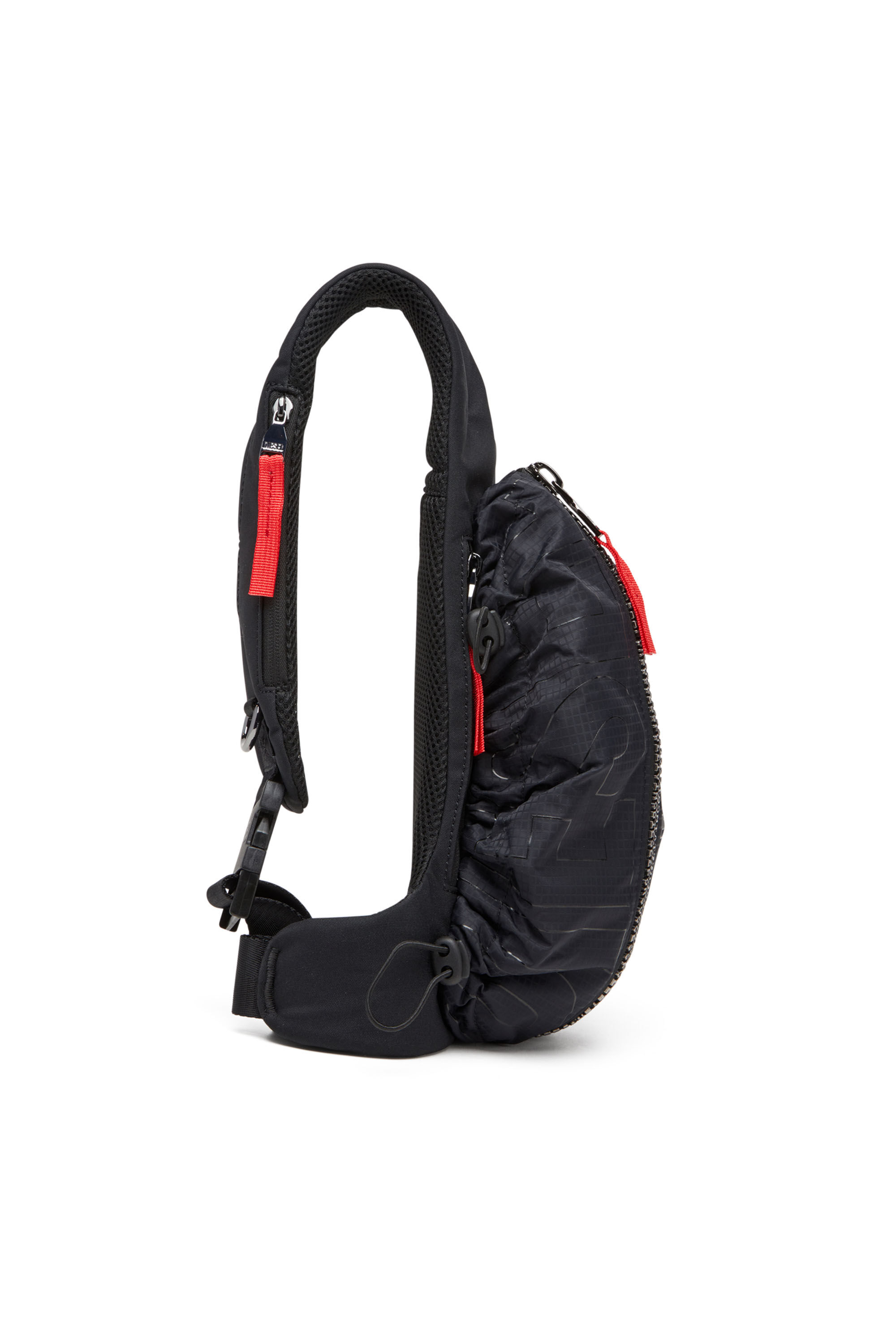 Diesel - ZIP-D CROSSBODY X, Zip-D-Bolso bandolera de tejido exterior de jacquard a cuadros Hombre in Negro - 4