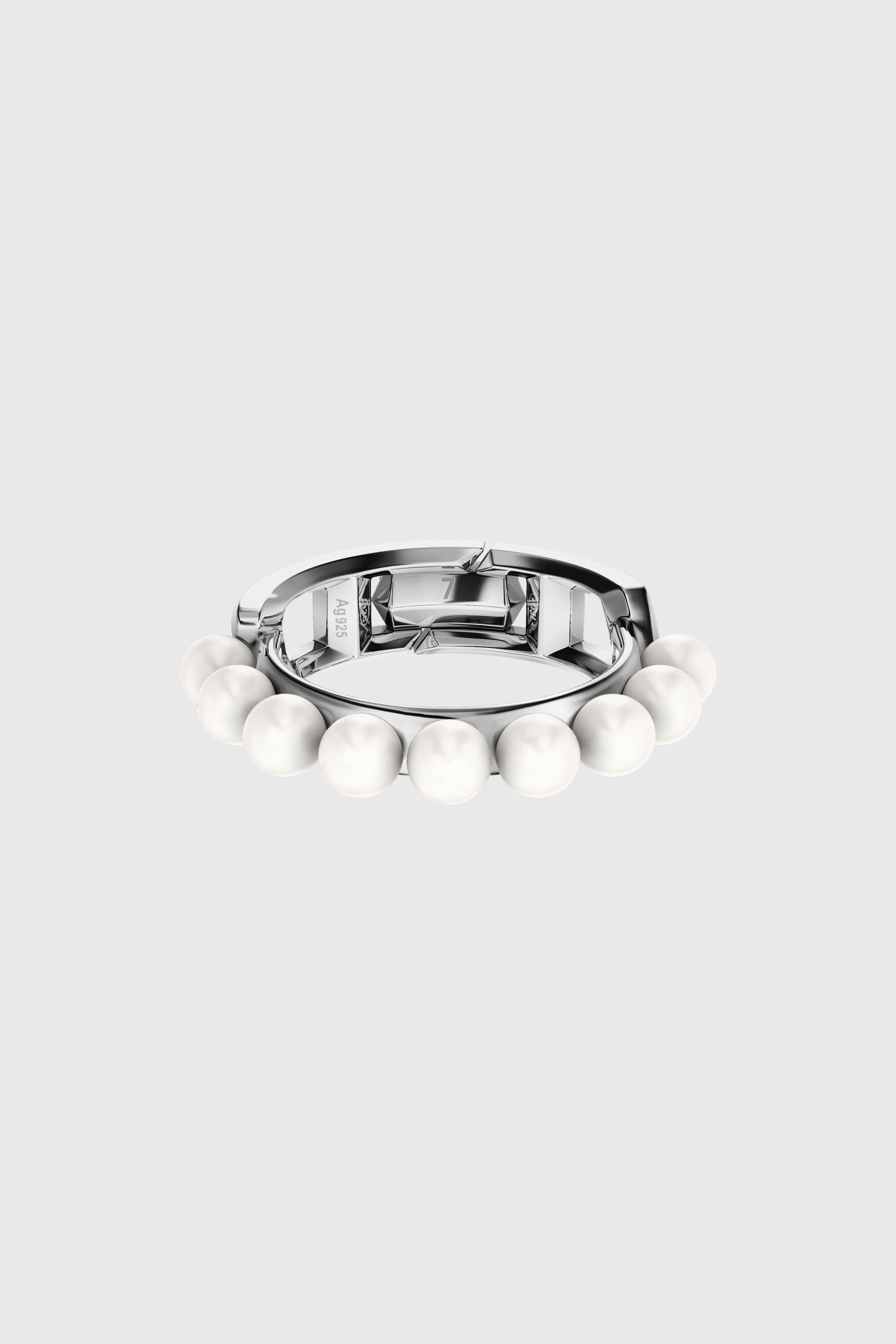 Diesel - DL1370040 STERLING SILVER JEWEL, Anillo de banda en plata de ley y perlas Unisex in Plateado - 2