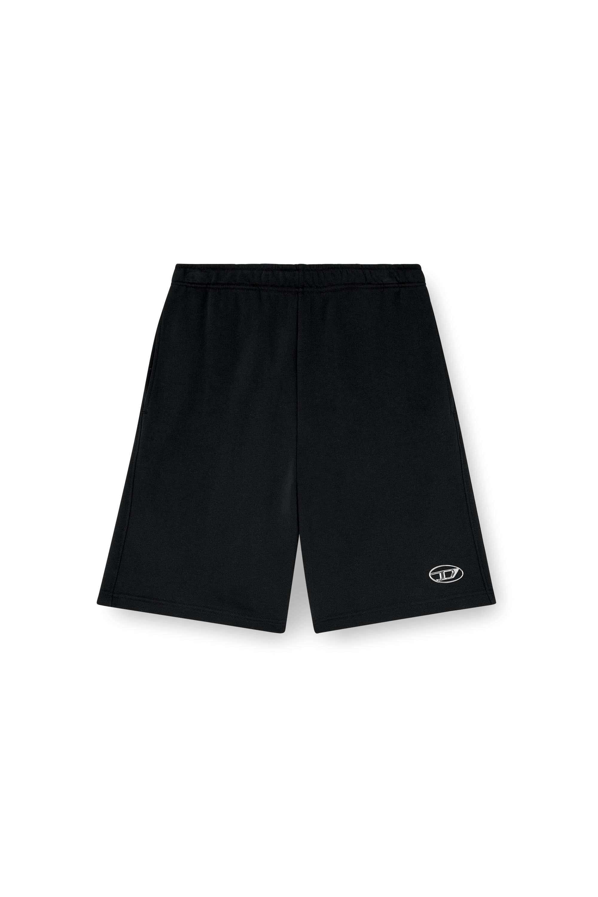 Diesel - P-MARSHY-OD, Pantalones cortos deportivos con logotipo Oval D plateado Hombre in Negro - 2