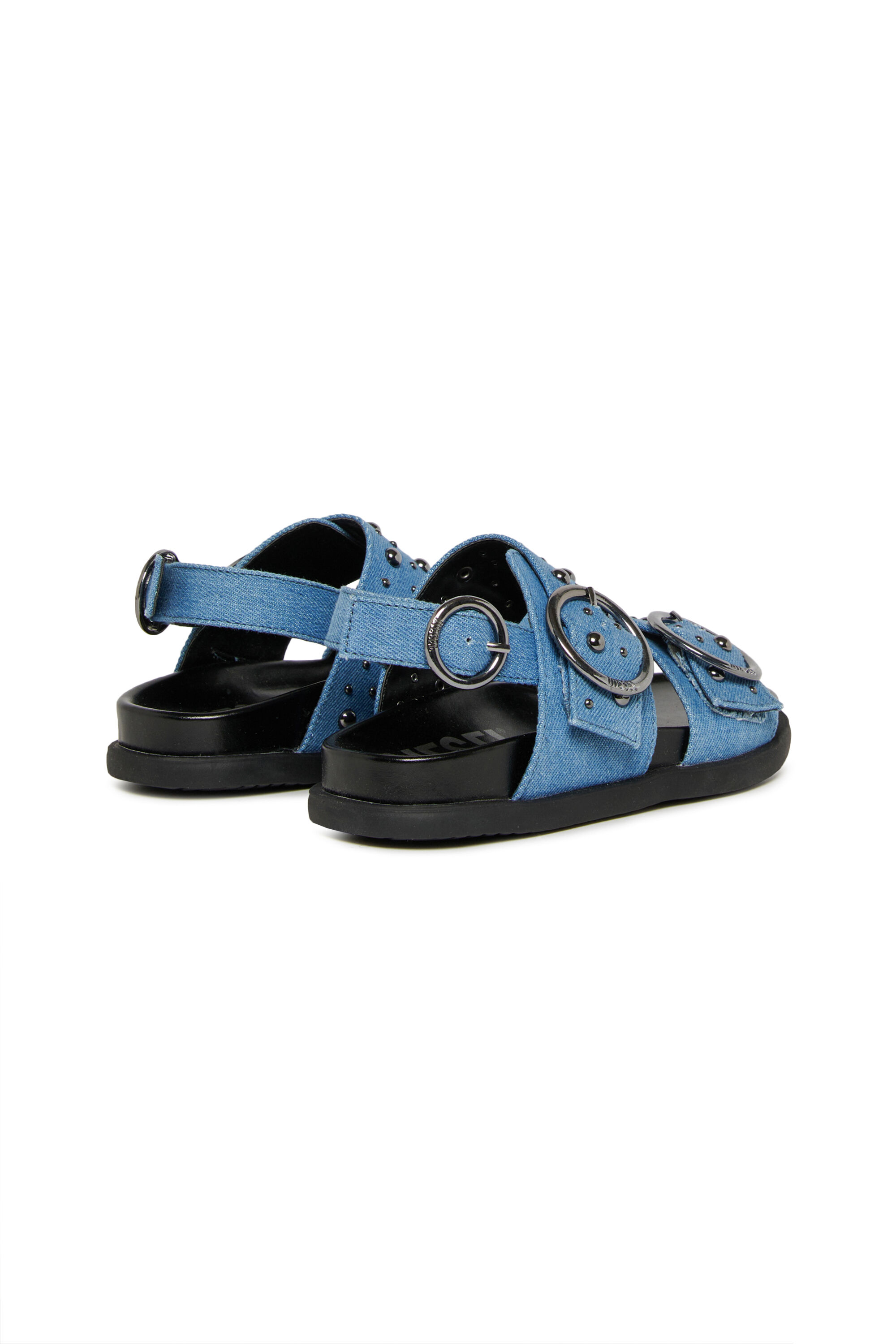 Diesel - D-SANRIV, D-Sanriv-Sandalia de denim con tachuelas met&aacute;licas Mujer in Azul marino - 3