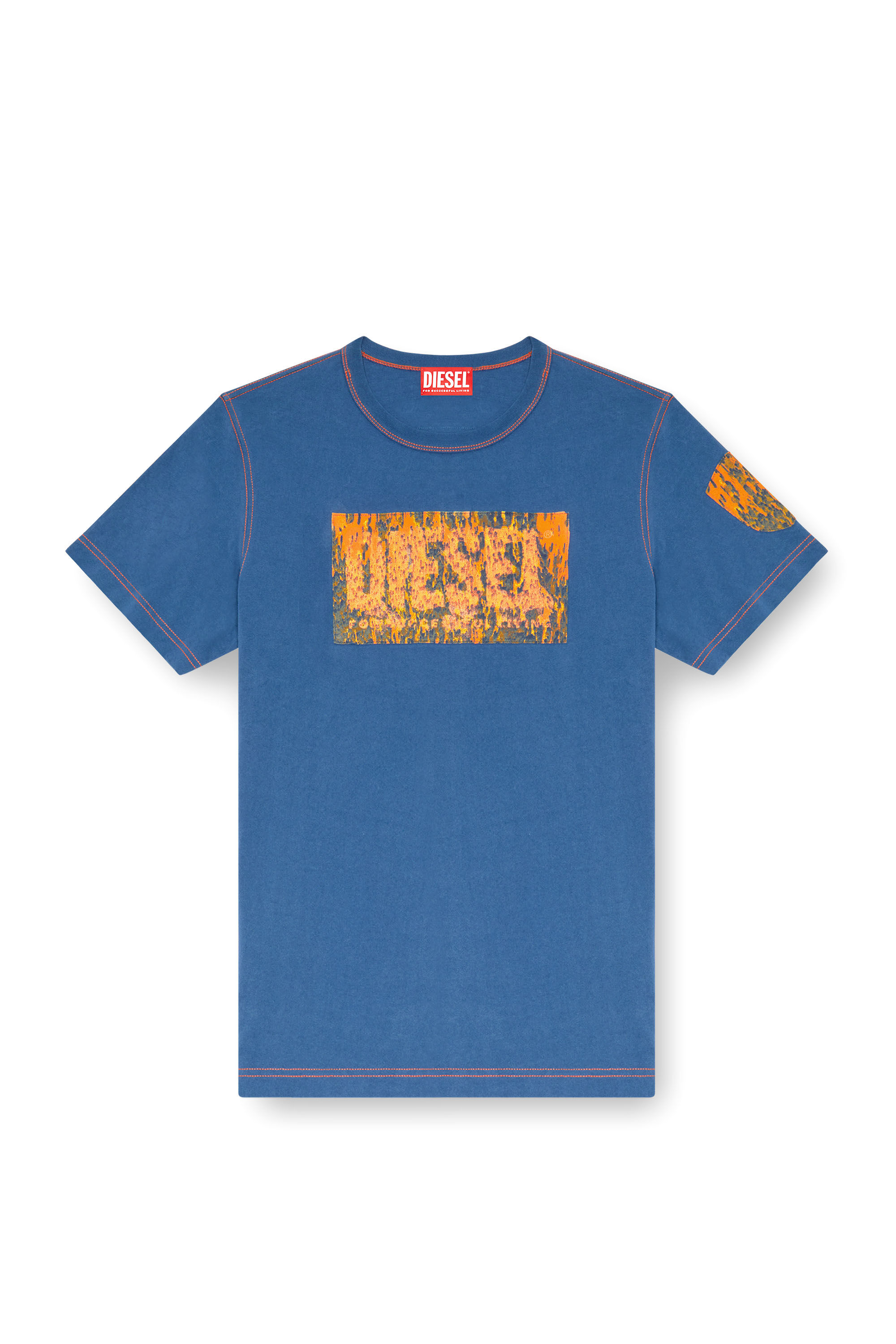 Diesel - T-ADJUST-Q1, Camiseta con parches gráficos Hombre in Azul marino - 2