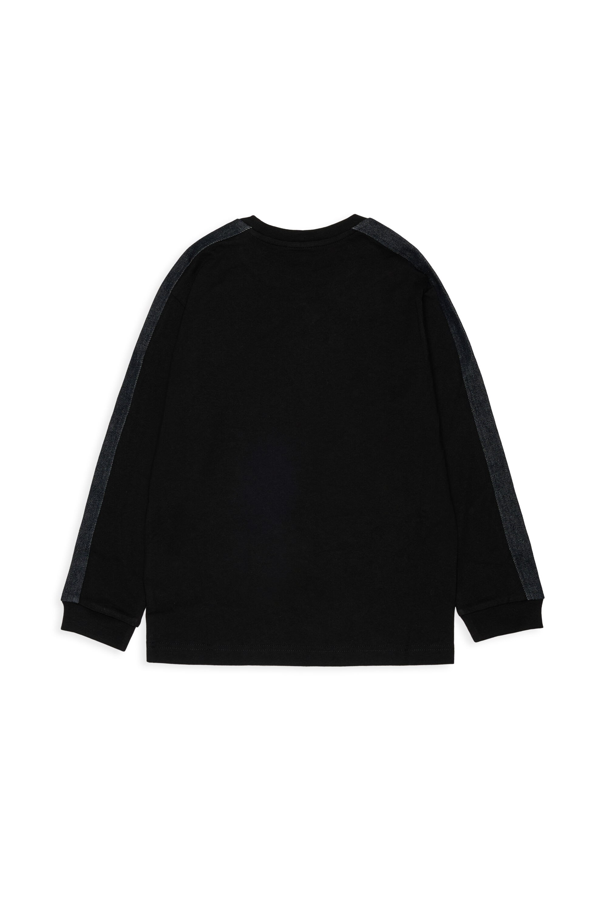 Diesel - TEAN OVER, Camiseta de manga larga con logo y bandas en contraste Hombre in Negro - 2
