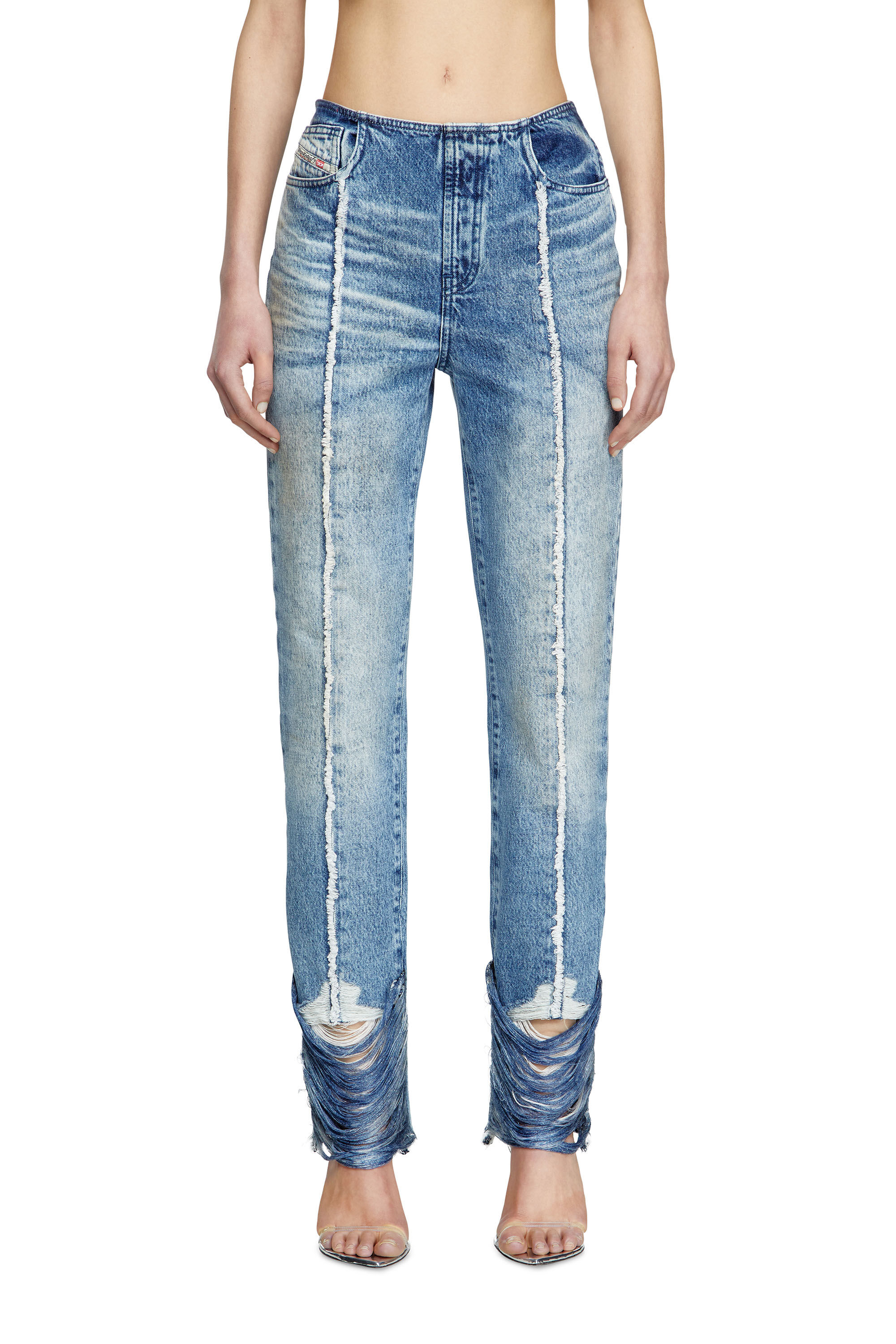 Diesel - Bootcut Jeans D-Ginna 0CMBM Mujer, Azul medio - 3