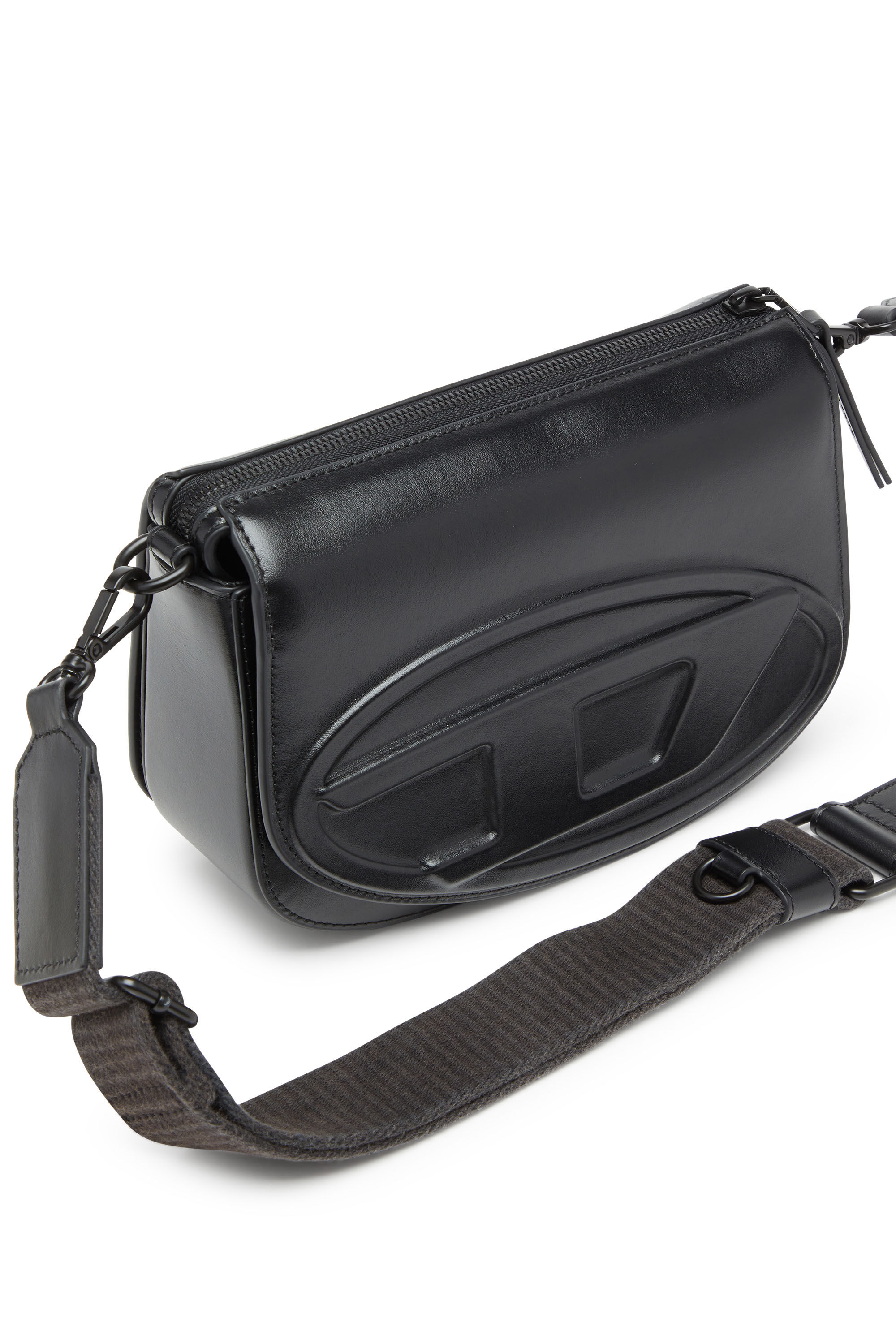 Diesel - 1DR CAMERA BAG, 1DR-Bolso tipo cámara de cuero de primera calidad Unisex in Negro - 2