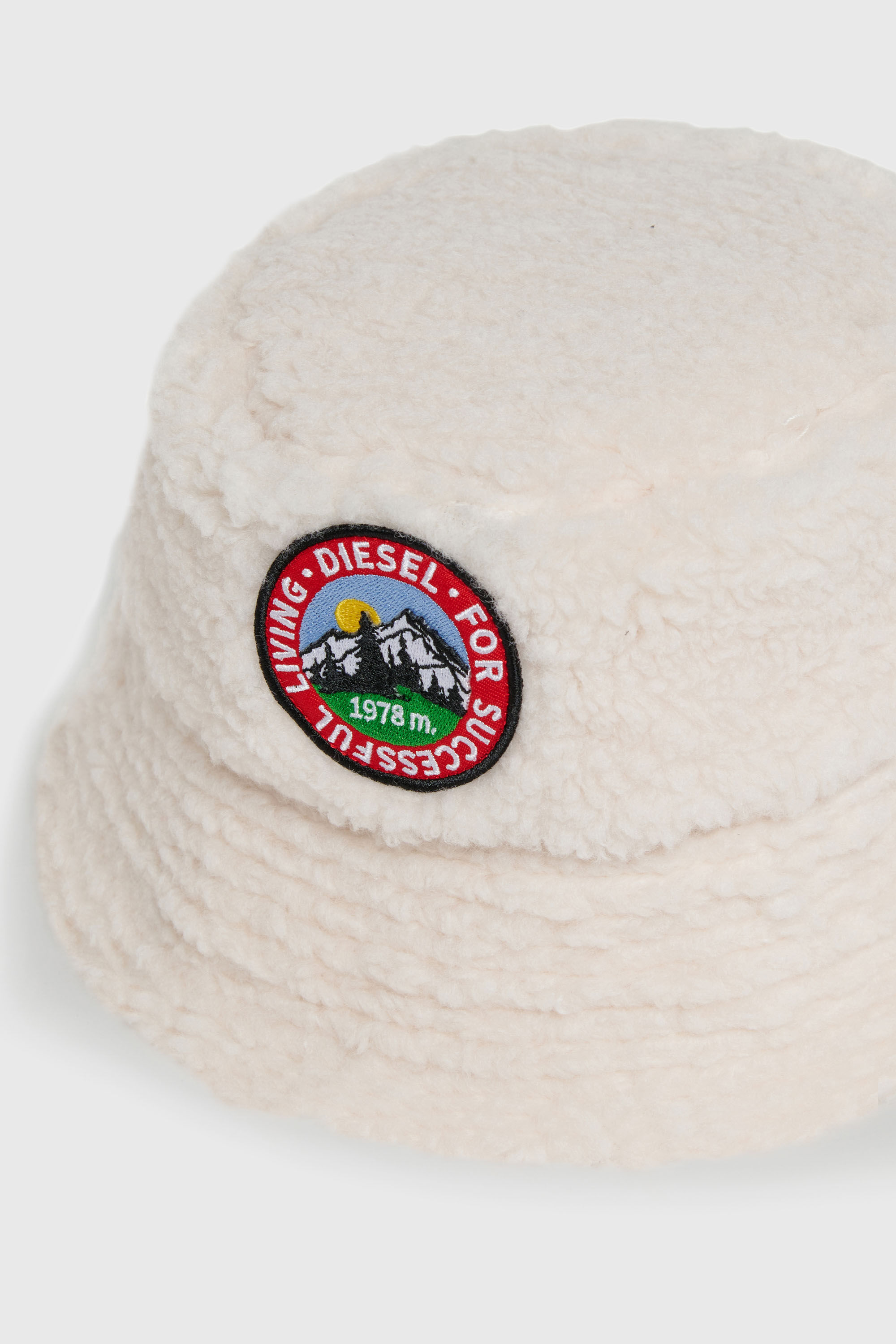 Diesel - FBONT, Sombrero bucket de tejido polar suave Unisex in Blanco - 3