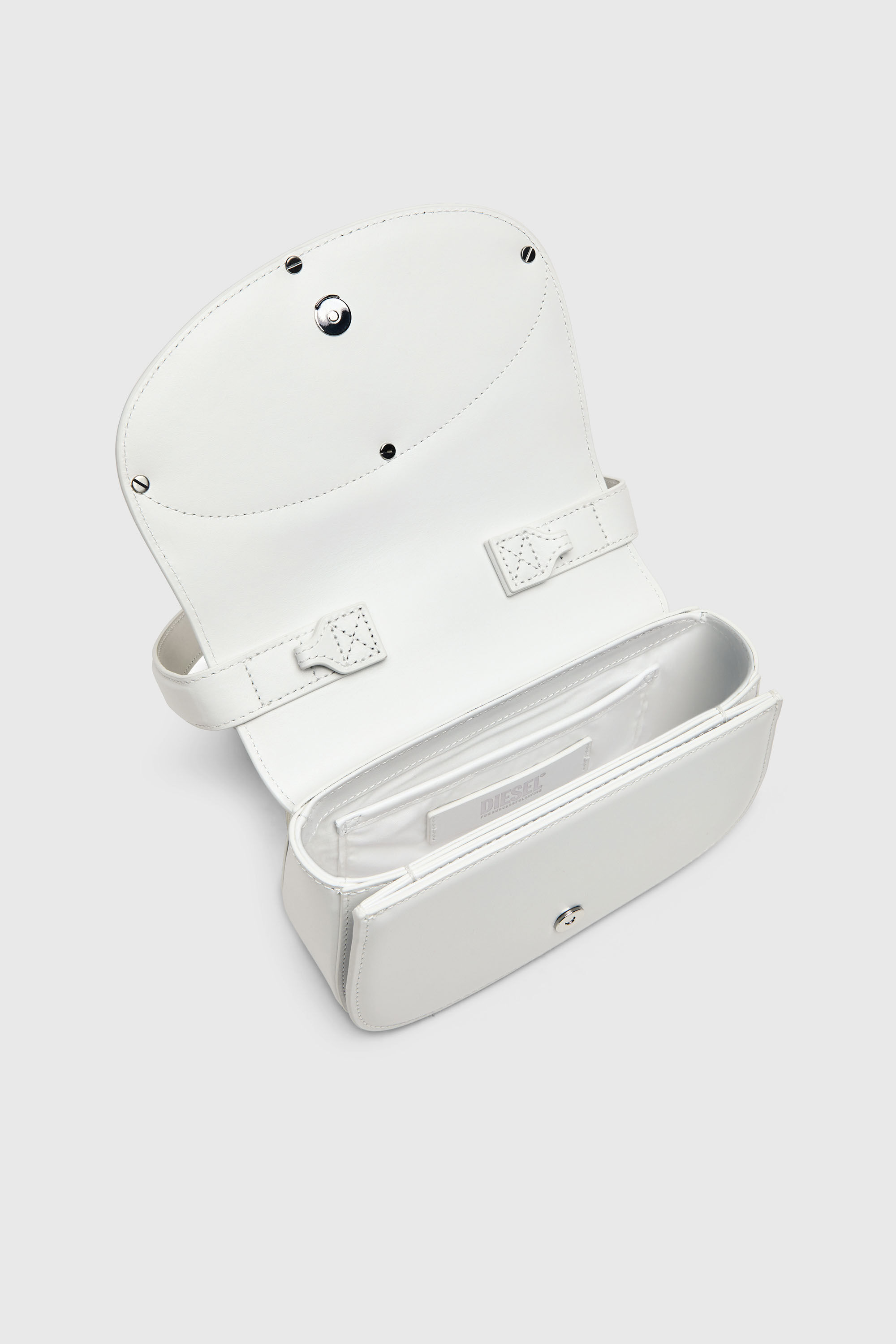 Diesel - 1DR, 1DR-Bolso ic&oacute;nico de hombro de cuero napa Mujer in Blanco - 4