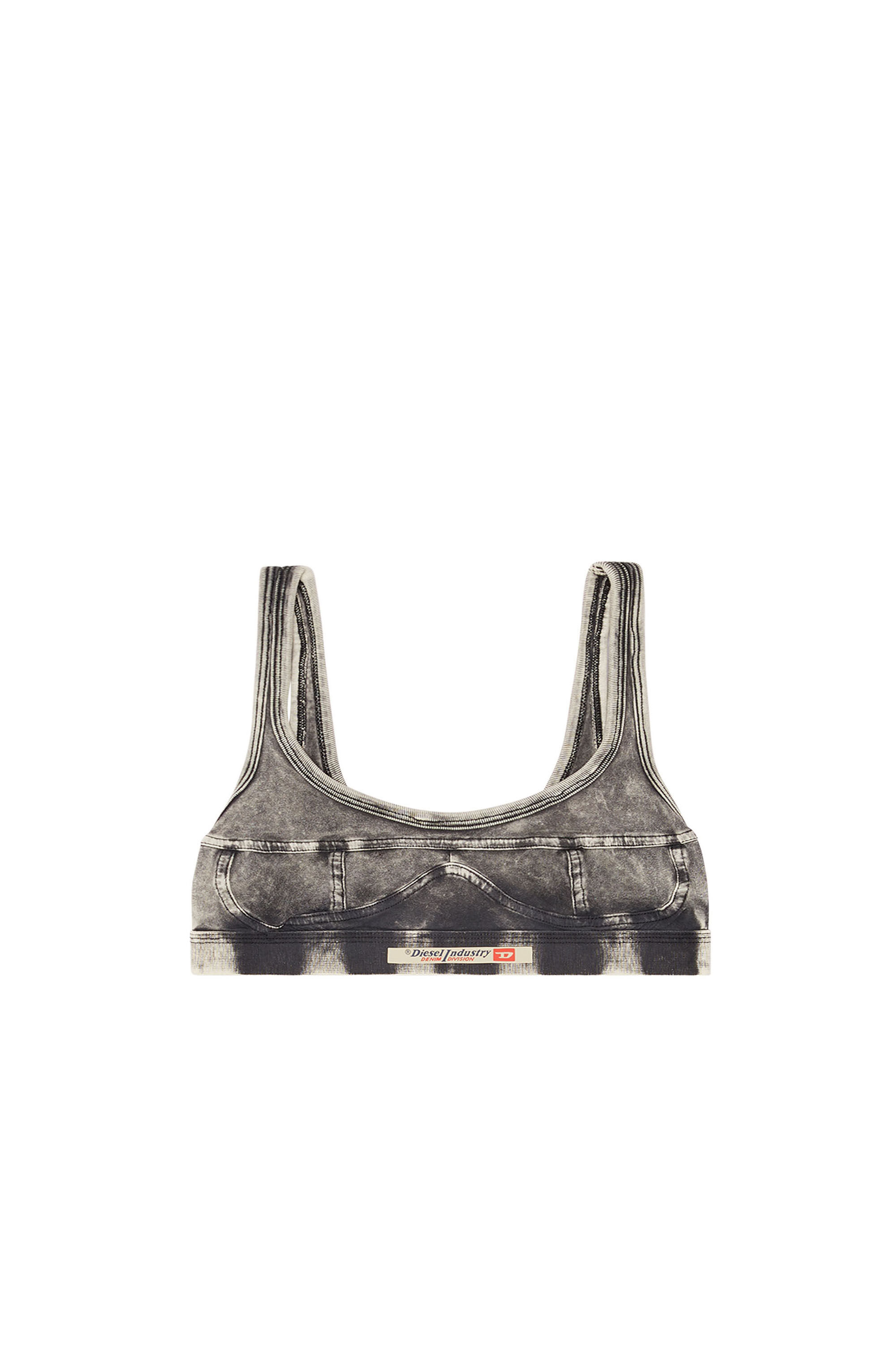Diesel - UFSB-DENIM-BRALETTE, Bralette de tejido con efecto denim Mujer in Gris - 2