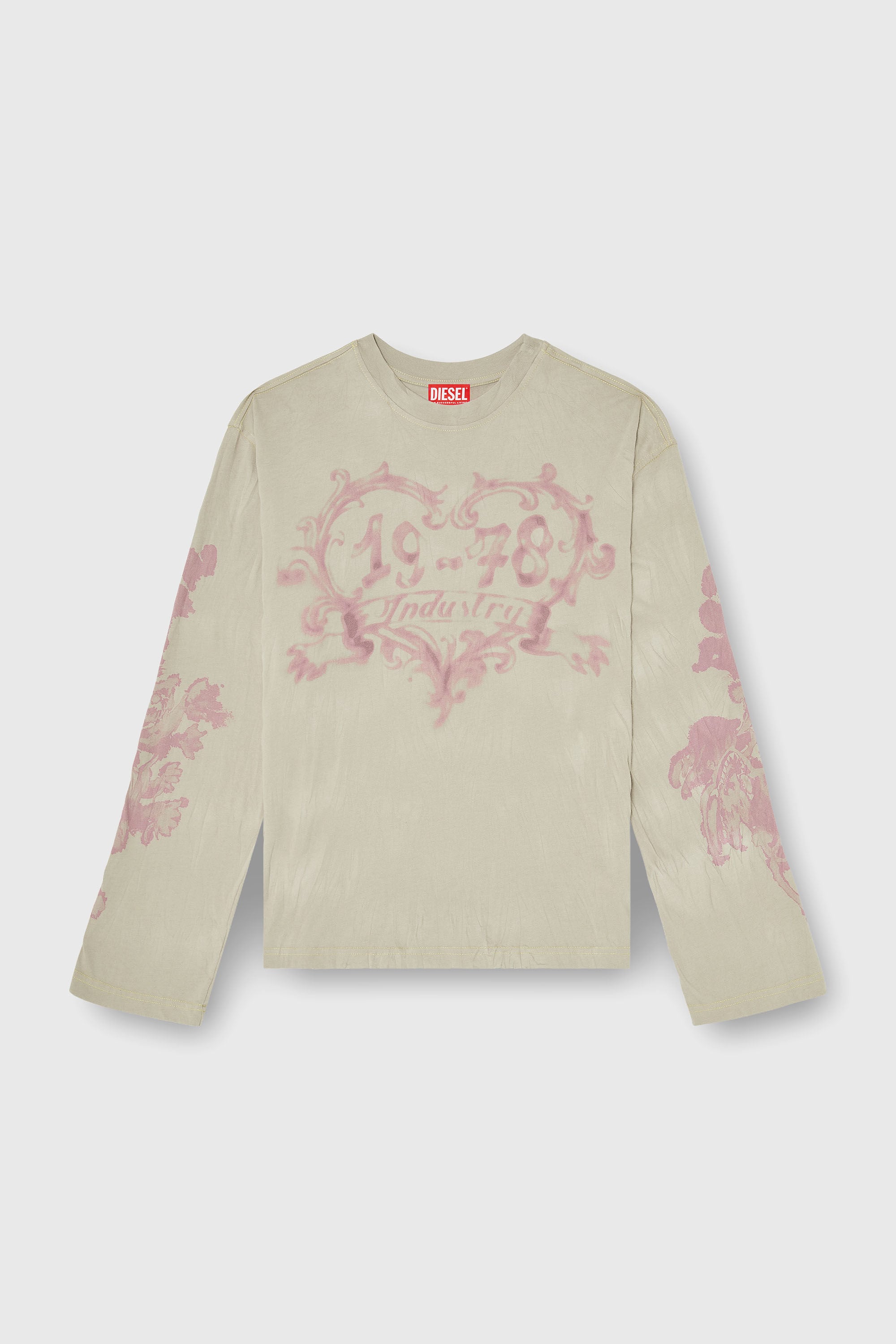 Diesel - T-HILARY-LS-AA1, Camiseta de manga larga de algod&oacute;n con estampado gr&aacute;fico Mujer in Multicolor - 2