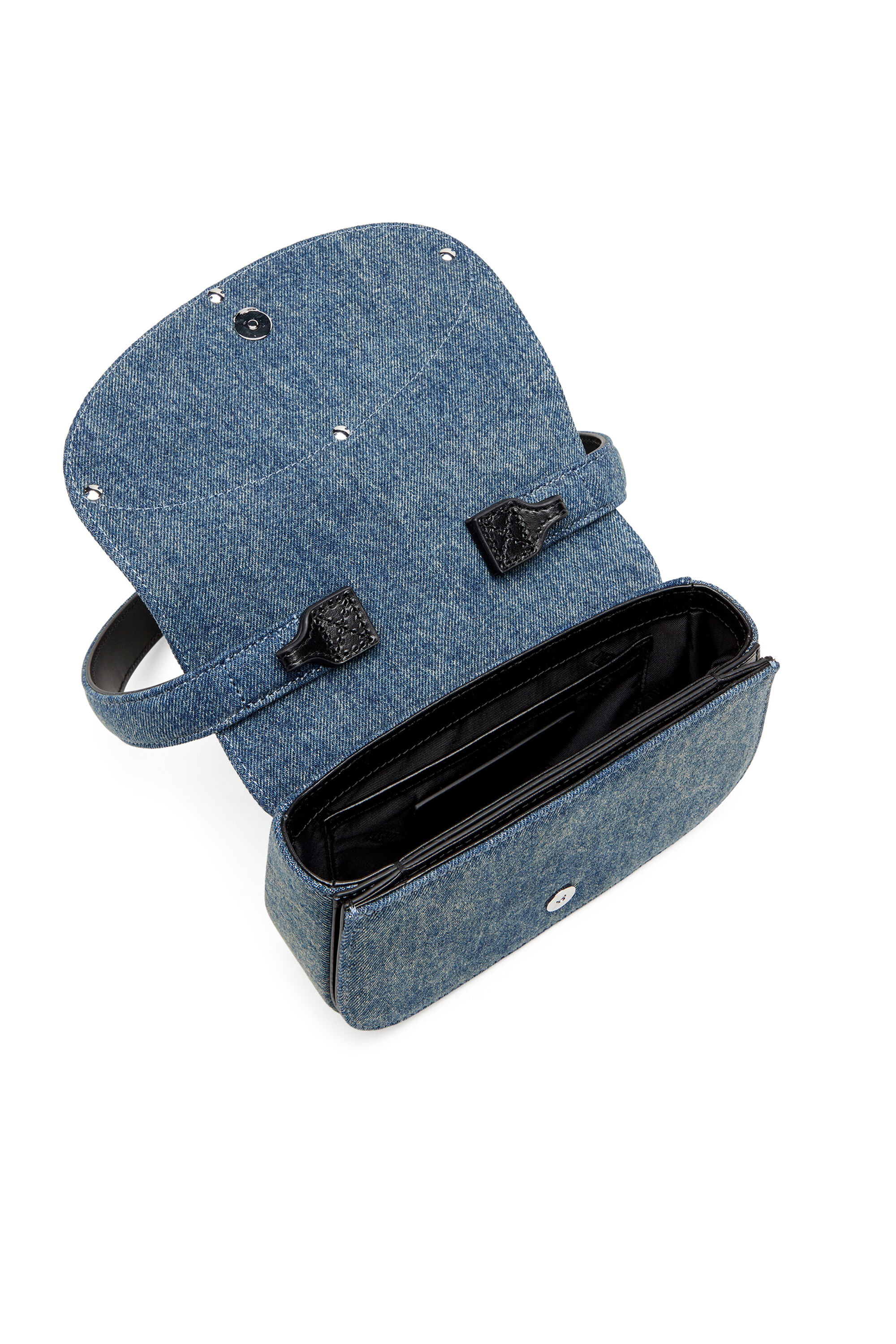 Diesel - 1DR, 1DR-Bolso de hombro icónico de denim solarizado Mujer in Azul marino - 5