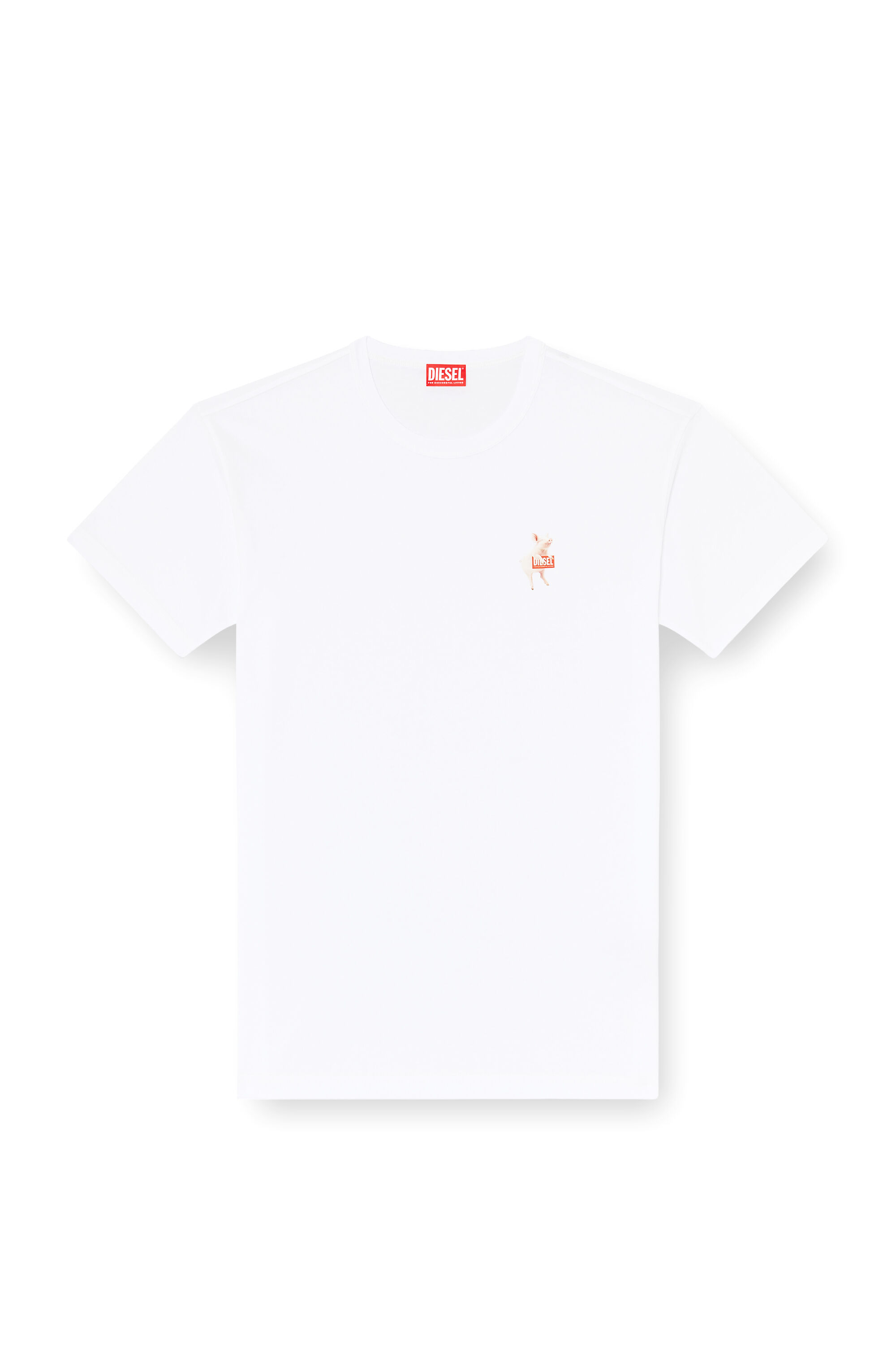 Diesel - T-NORM-V4, Camiseta con estampado de cerdo y logo Hombre in Blanco - 2