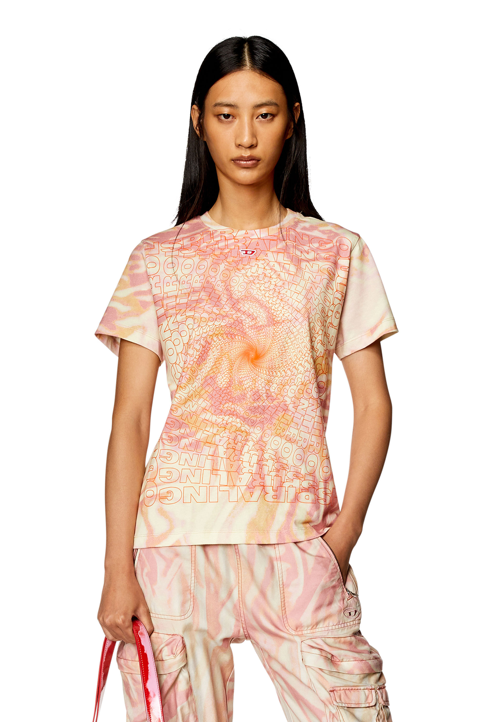 Diesel - T-REGS-N6, Camiseta con estampado de camuflaje de cebra Mujer in Rosa - 3