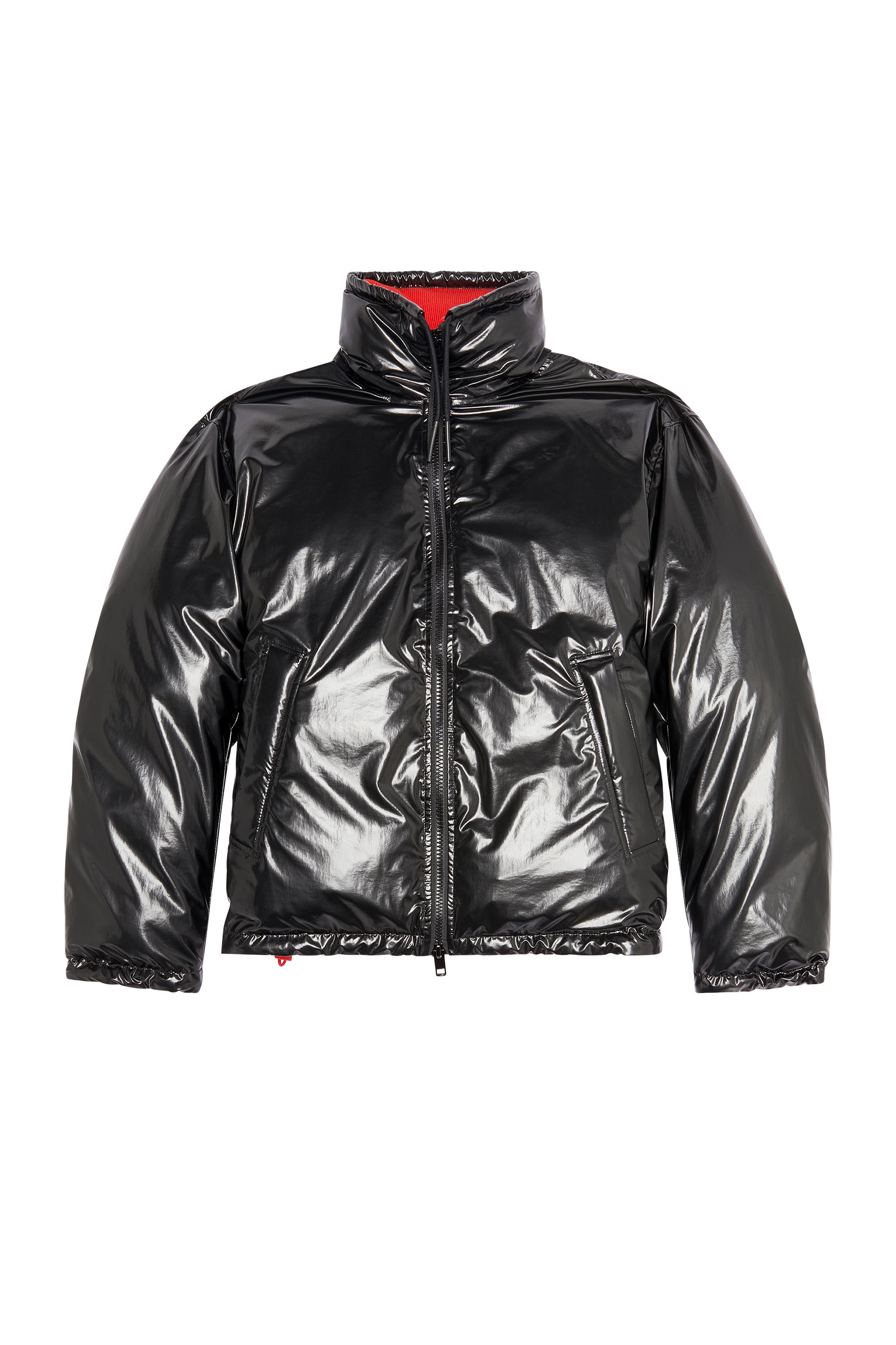 Diesel - W-JUPIT, Chaqueta de nailon brillante con logotipo en grande Hombre in Multicolor - 2