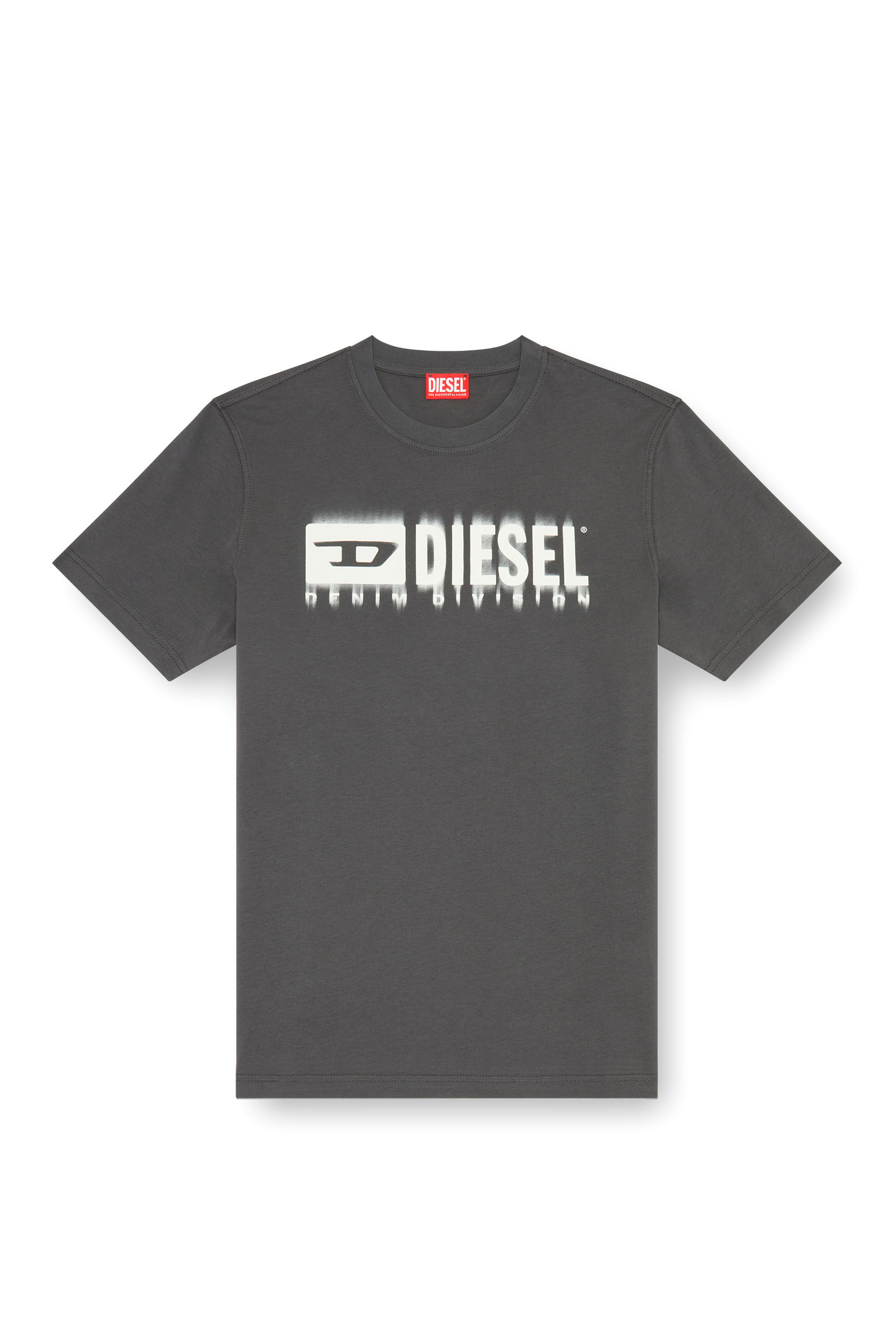 Diesel - T-ADJUST-Q7, Hombre Camiseta con logotipo Diesel borroso in Gris - Image 2