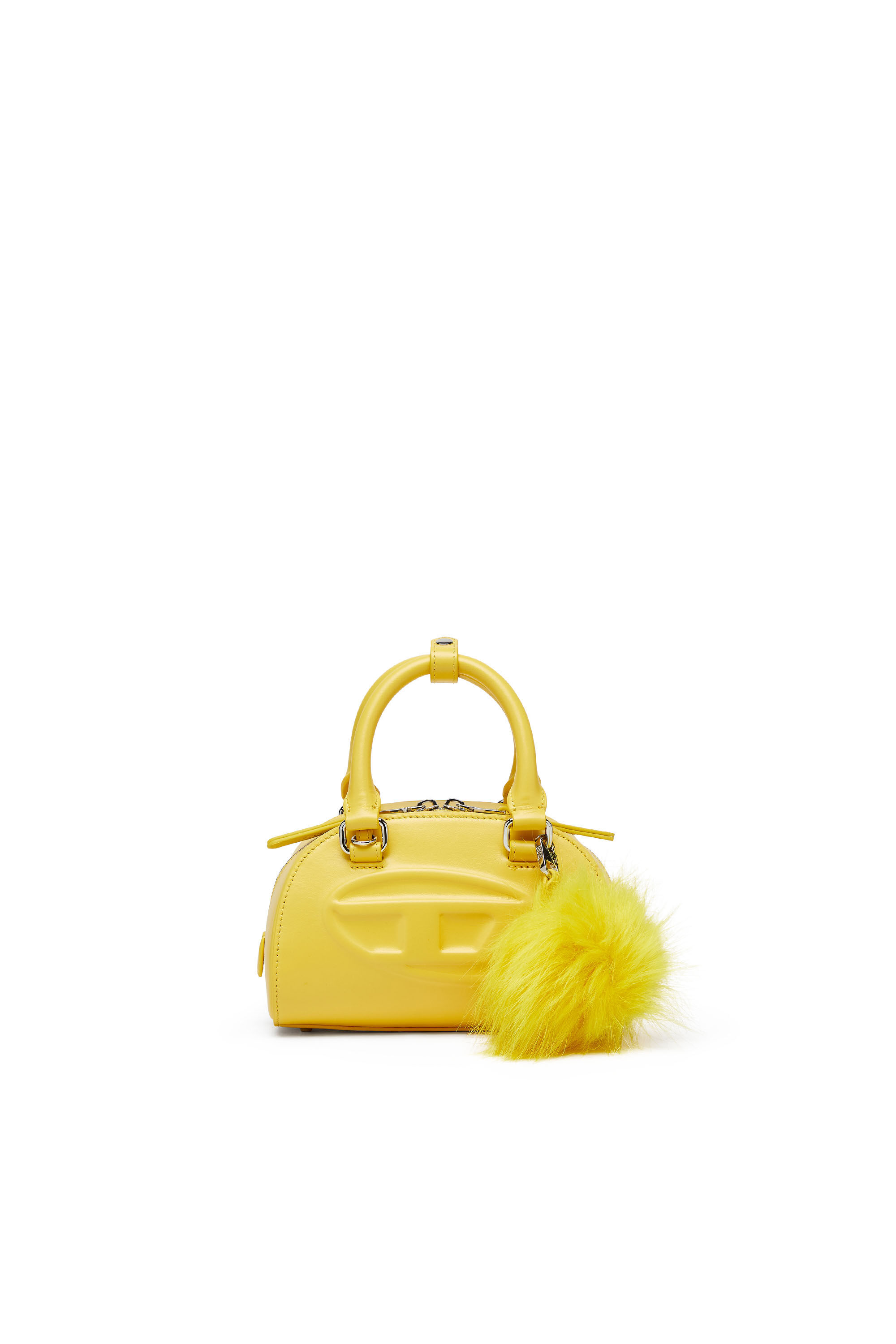 Diesel - 1DR DOME CROSSBODY, Mini bolso tipo bowling en cuero napa Mujer in Amarillo - 1